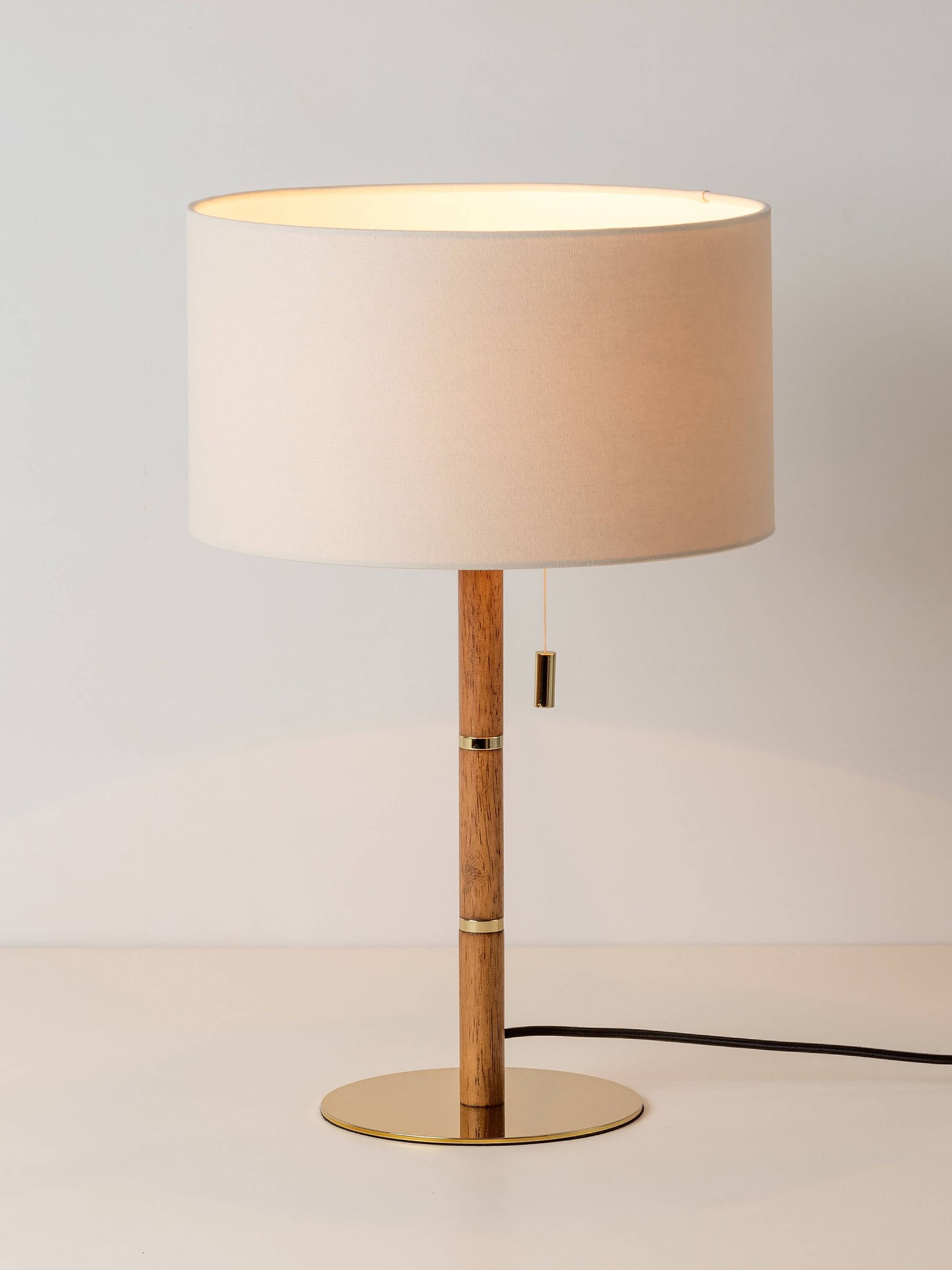 Houseof. Wooden And Brass Disk Table Lamp - Image 2 of 5