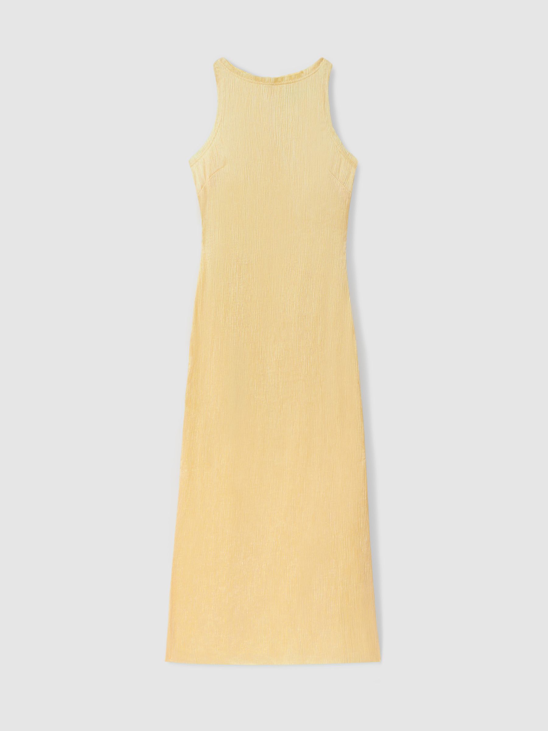 Enya Buttercup Anna Quan Plisse Raw Hem Maxi Dress - Image 2 of 6