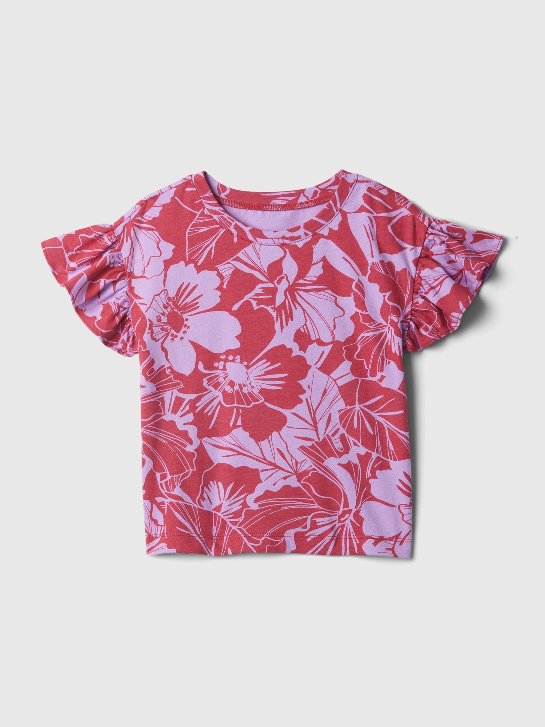 Red Ruffle Short Sleeve T-Shirt (Newborn-5yrs) - Image 1 of 2