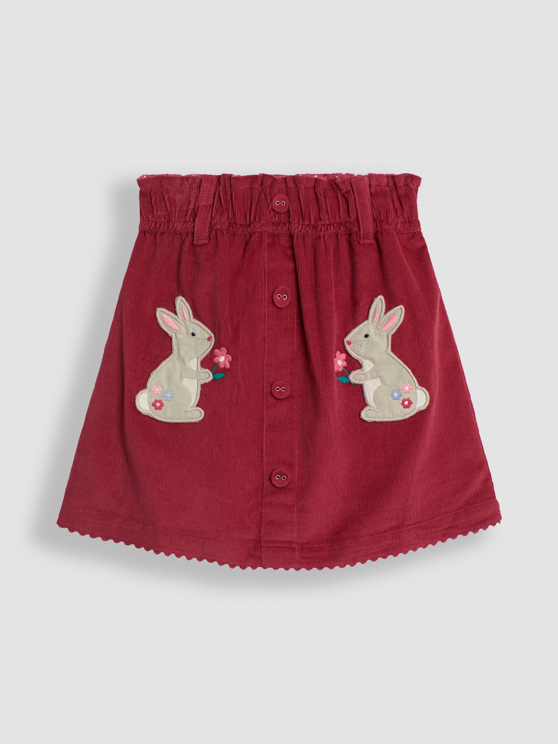 Pink Bunny Applique Cord Paper Bag Waistband Skirt - Image 2 of 5