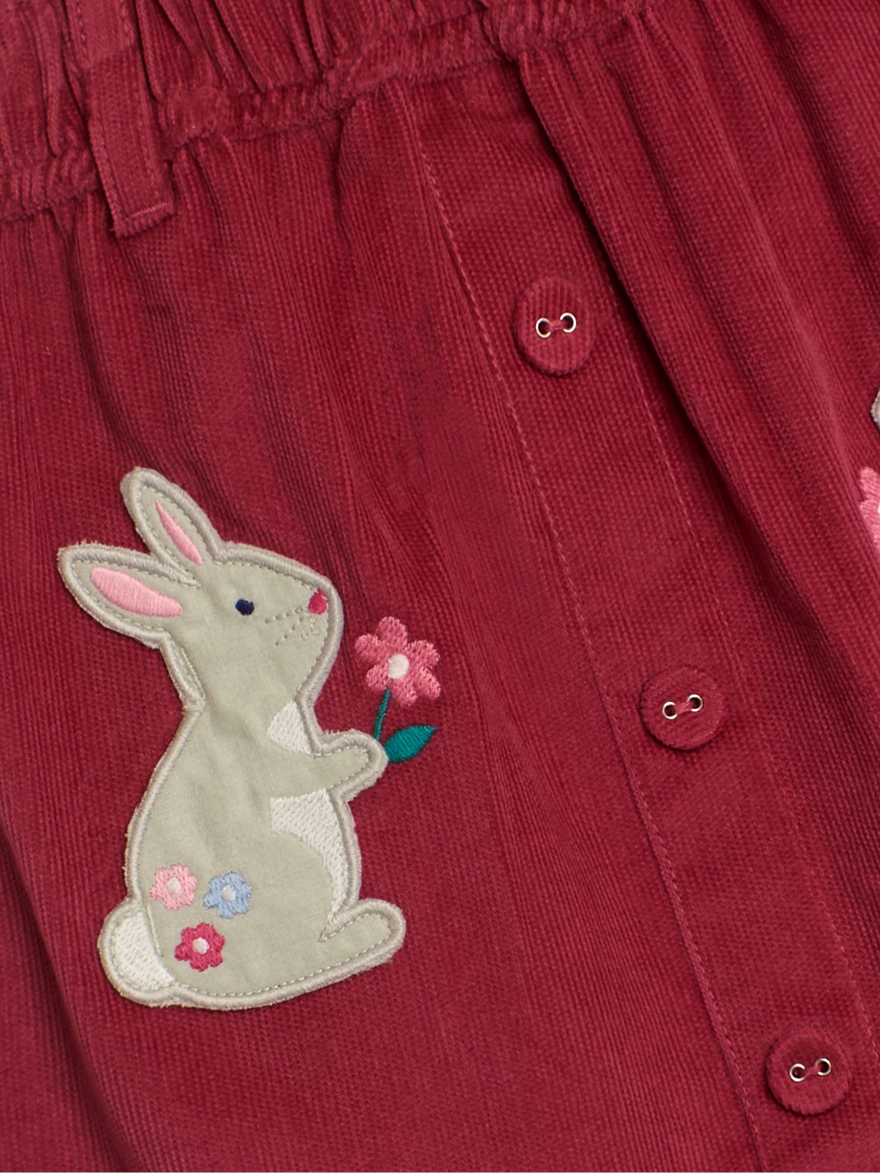 Pink Bunny Applique Cord Paper Bag Waistband Skirt - Image 4 of 5