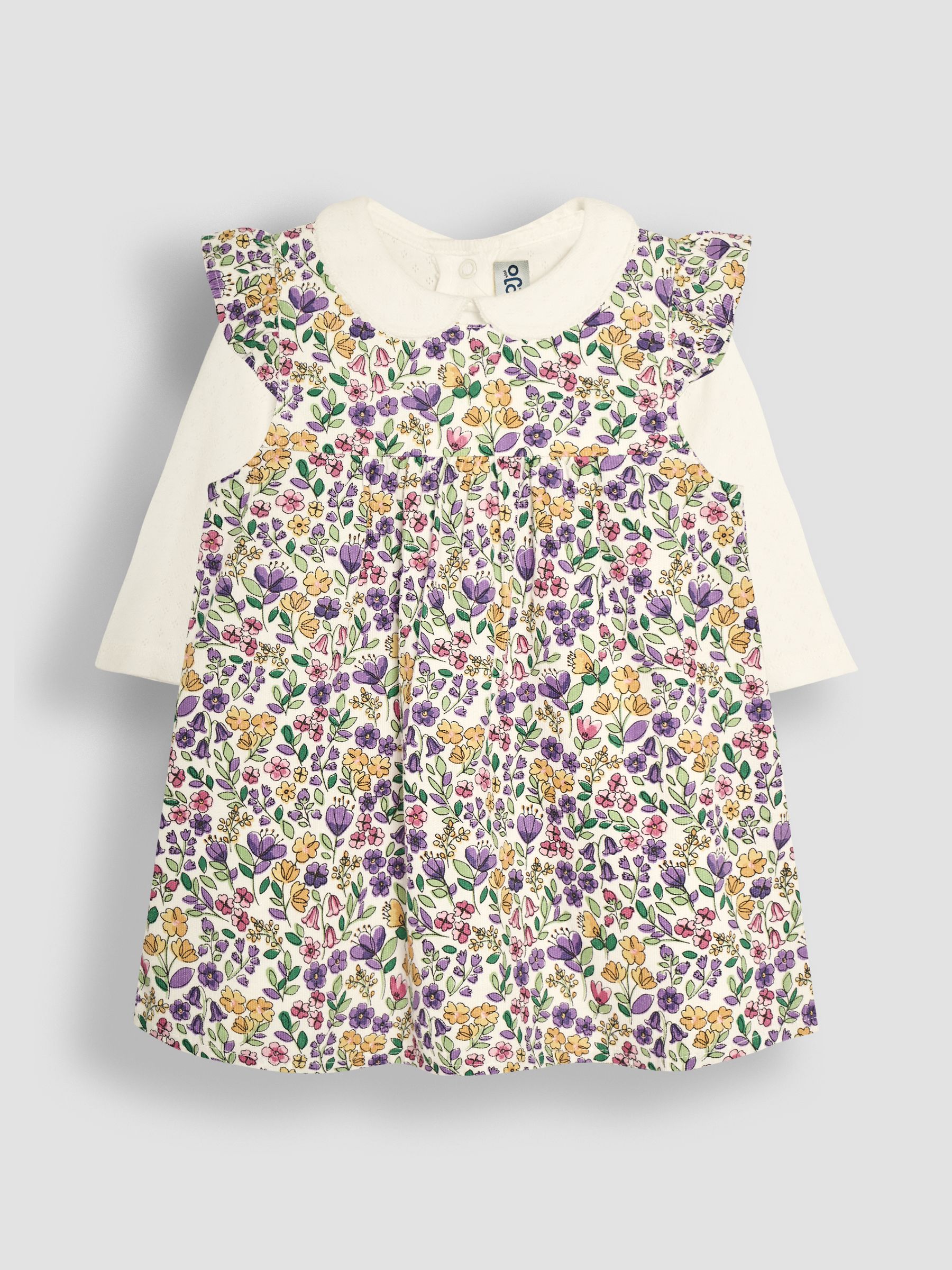 Lilac Cord Baby Dress & Body Set - Image 1 of 6