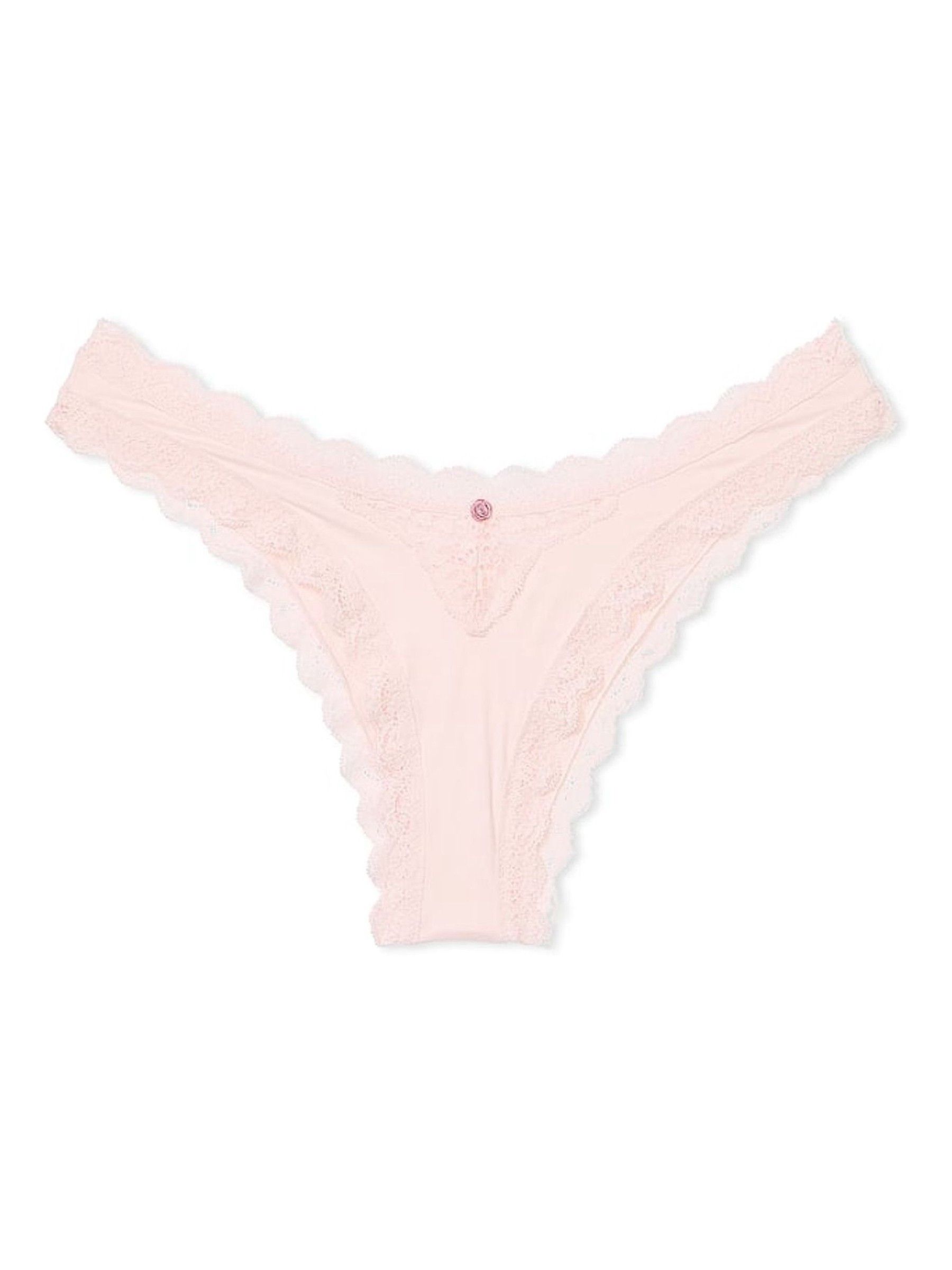 Purest Pink Lace Trim Brazilian Knickers - Image 3 of 3