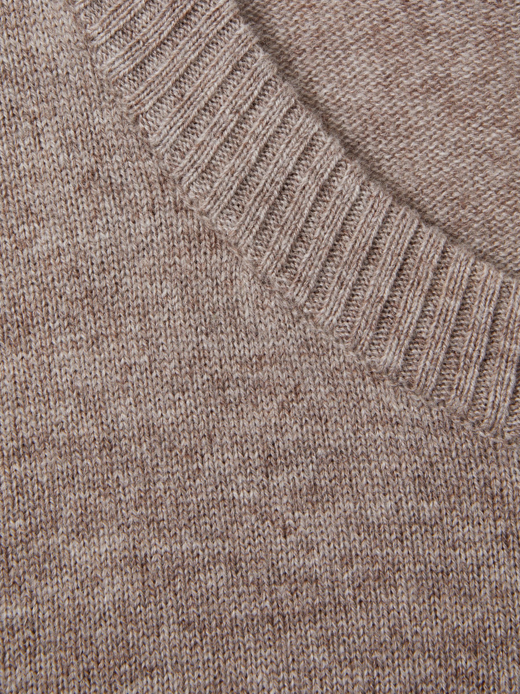 Wool Blend Crew Neck Jumper with Cashmere in Neutral - Image 5 of 5