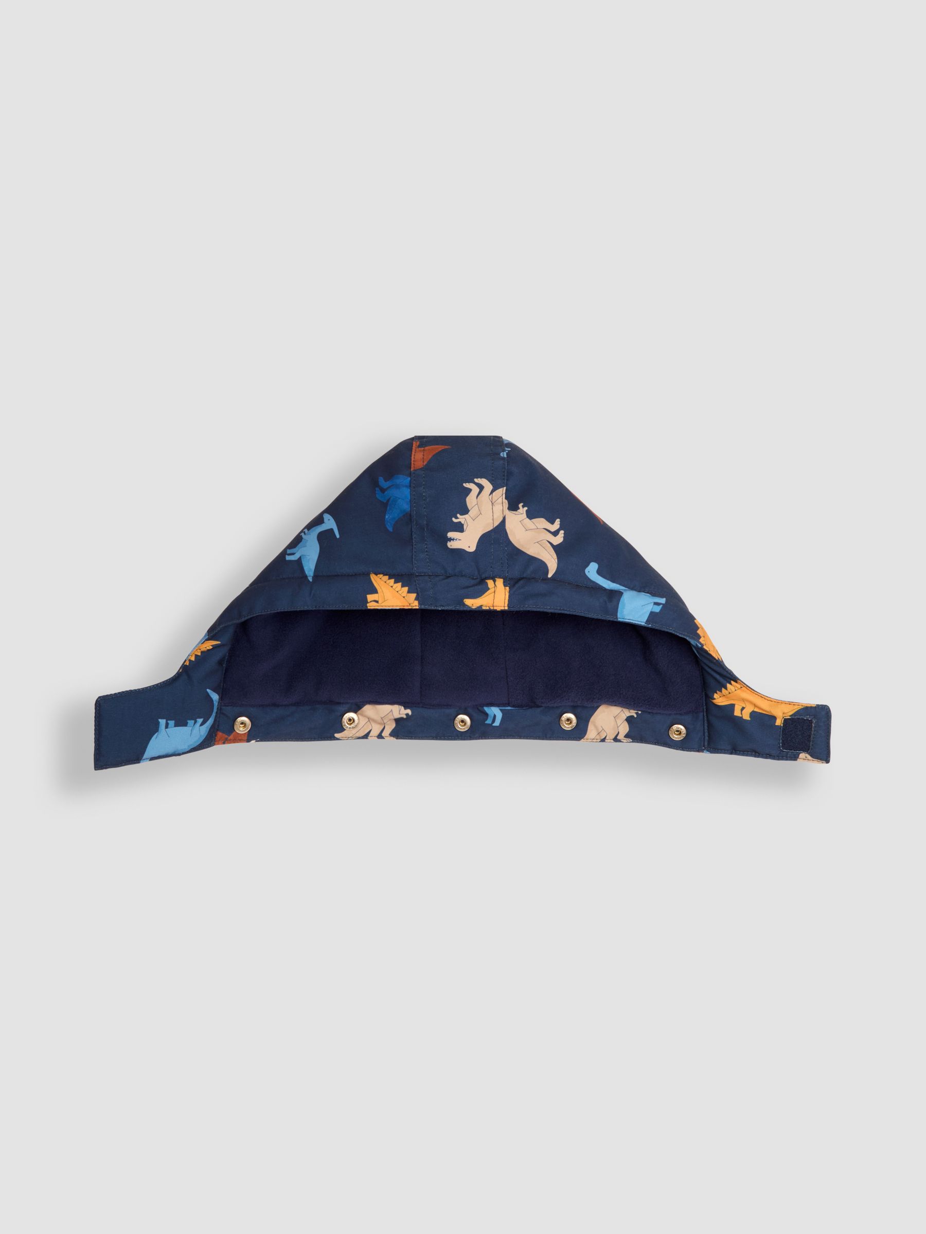 Navy Blue Dinosaur Detachable Hood Print Parka - Image 4 of 5
