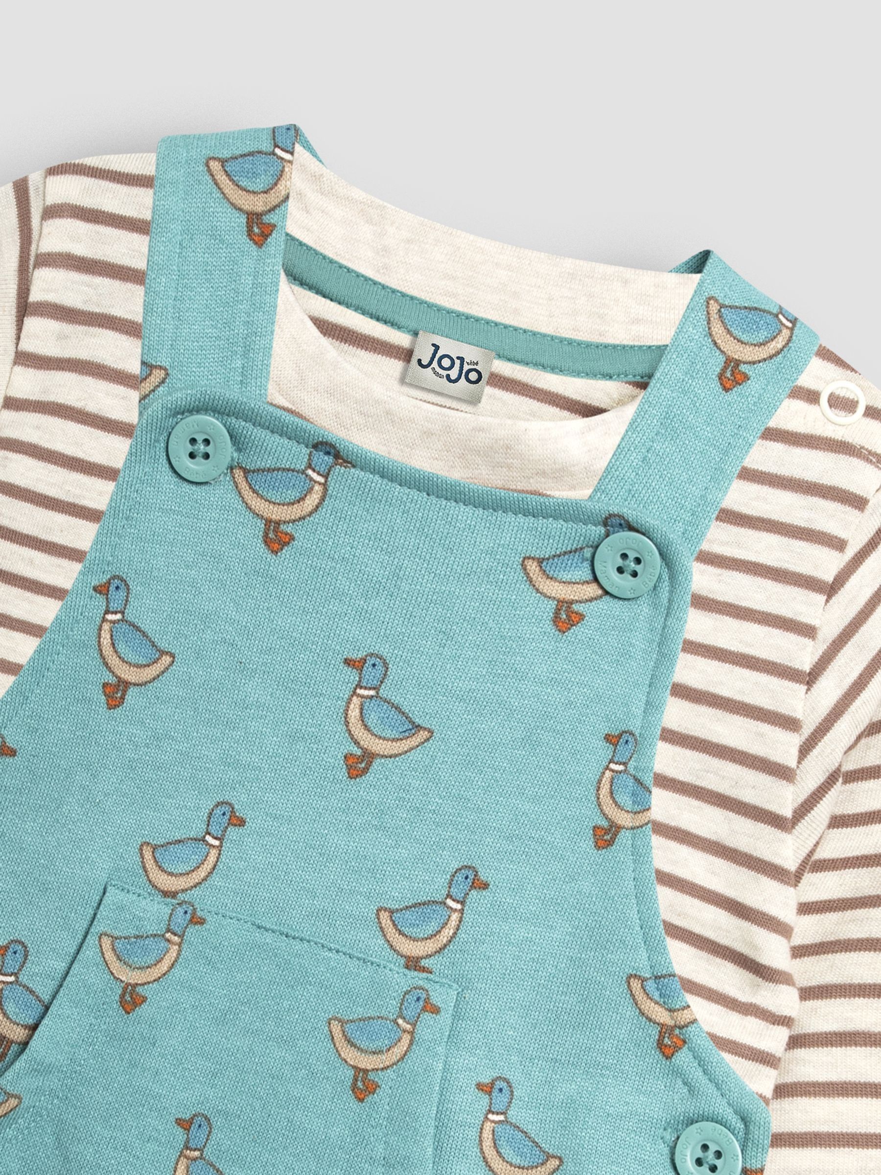 Blue Duck Print Dungarees & Top Set - Image 4 of 6