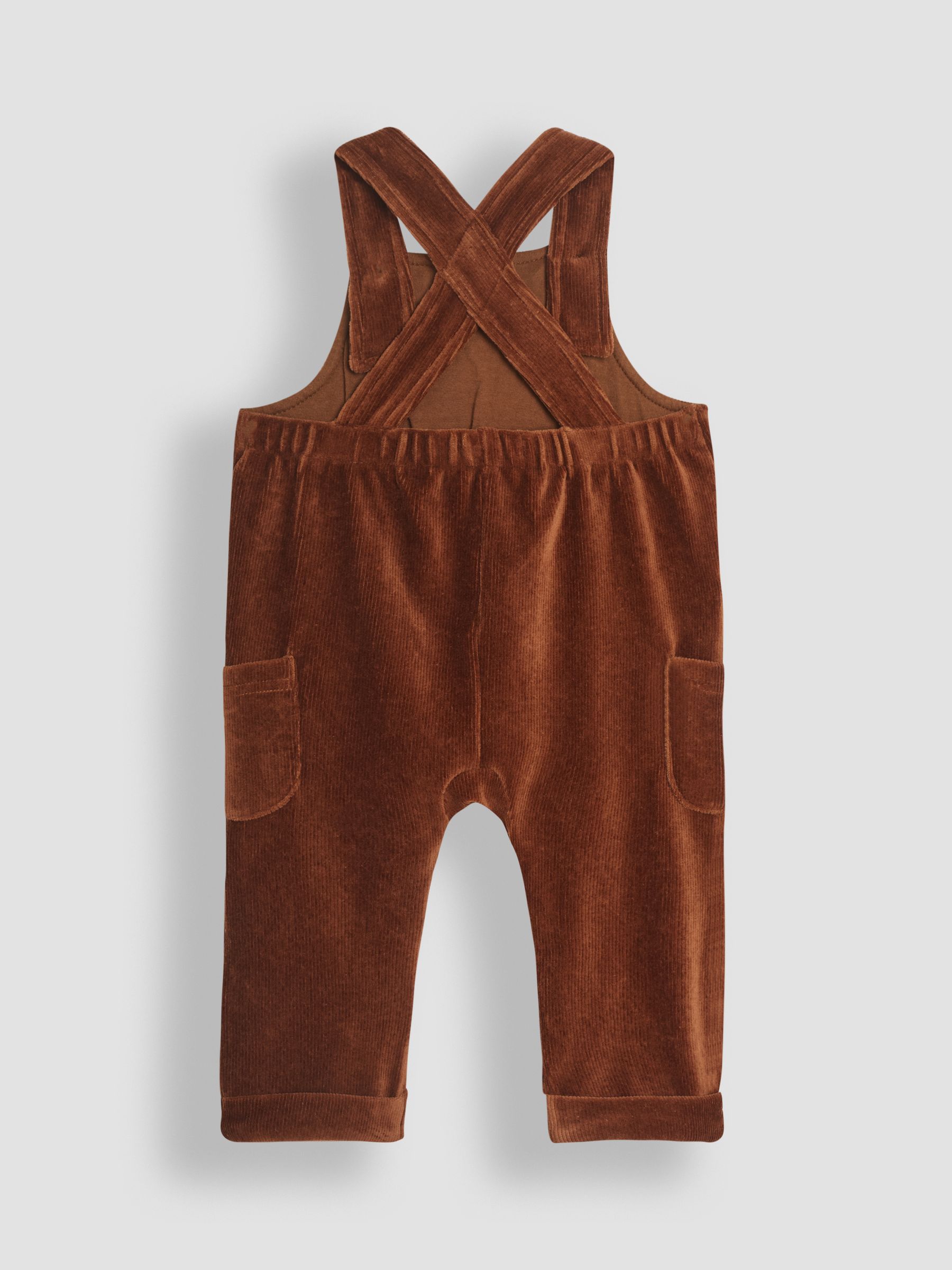 Toffee Safari Friends Applique Velour Dungarees & Top Set - Image 3 of 6