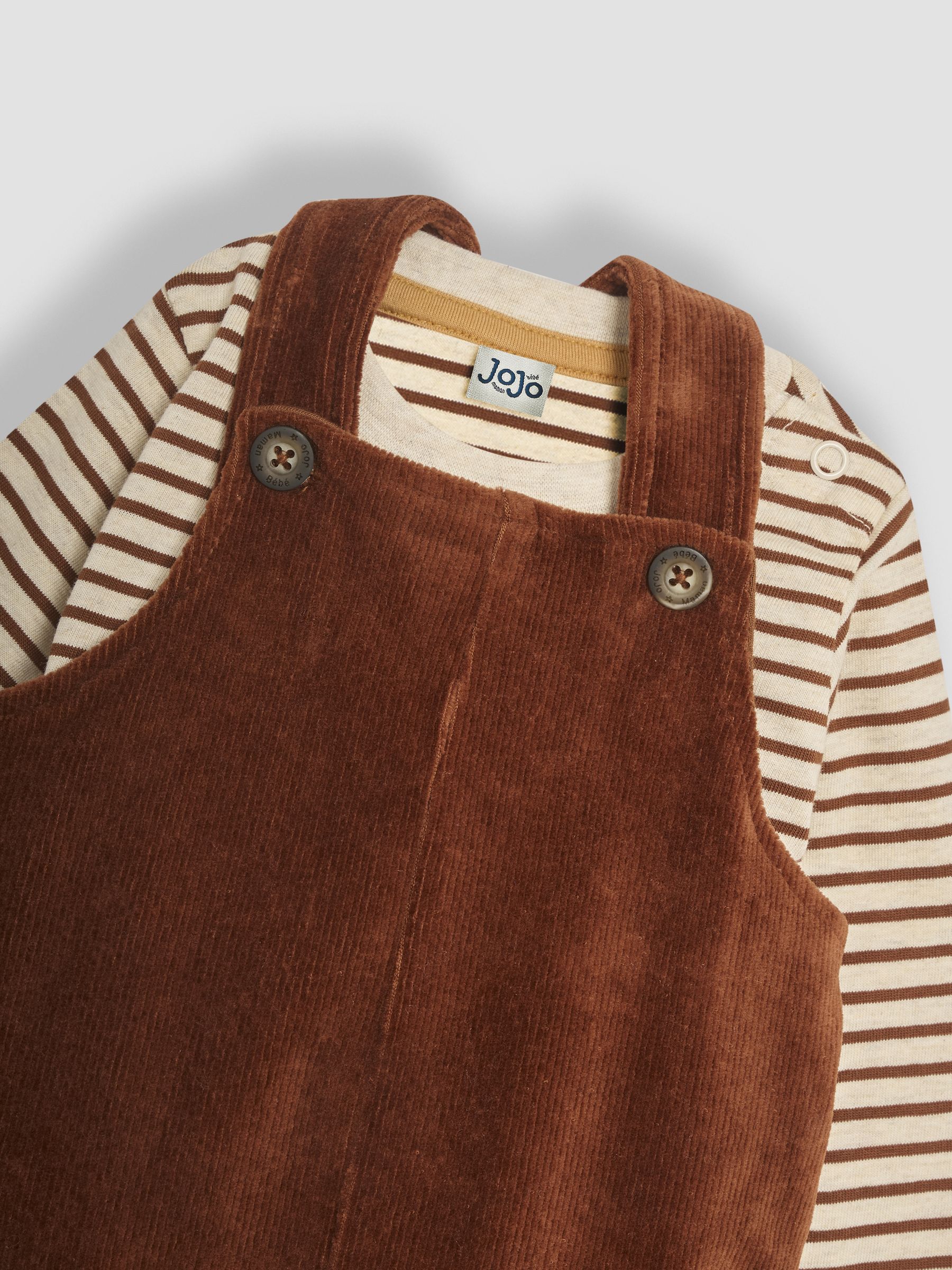 Toffee Safari Friends Applique Velour Dungarees & Top Set - Image 6 of 6