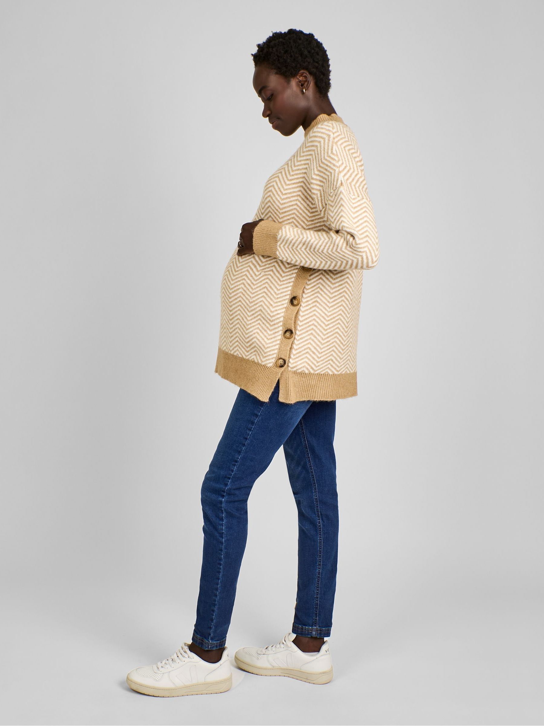 Caramel Brown Turtle Neck Maternity & Nursing Jumper - Image 3 of 4