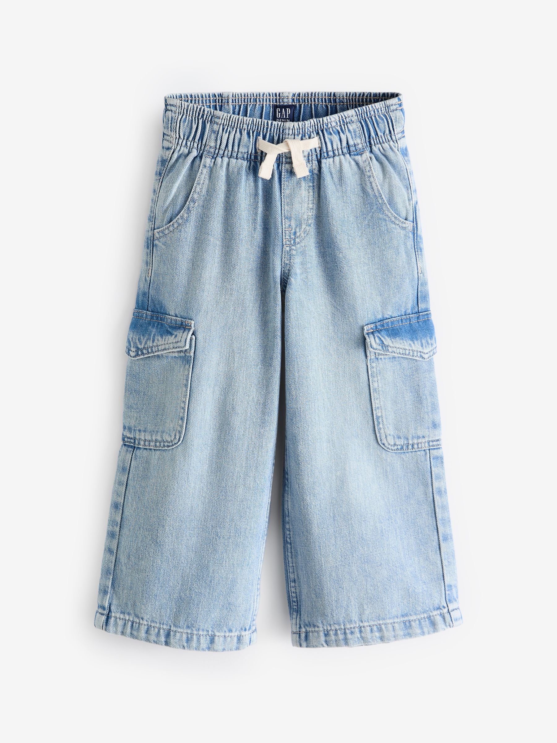 Blue Wide Leg Pull On Cargo Jeans (4-13yrs) - Image 2 of 6