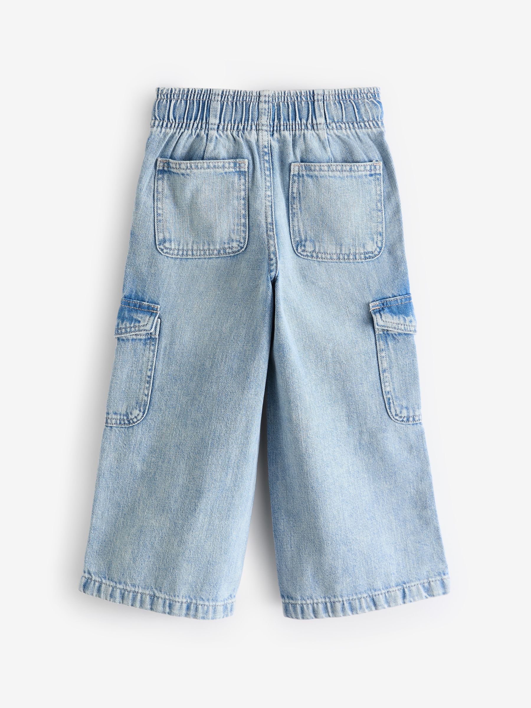 Blue Wide Leg Pull On Cargo Jeans (4-13yrs) - Image 3 of 6