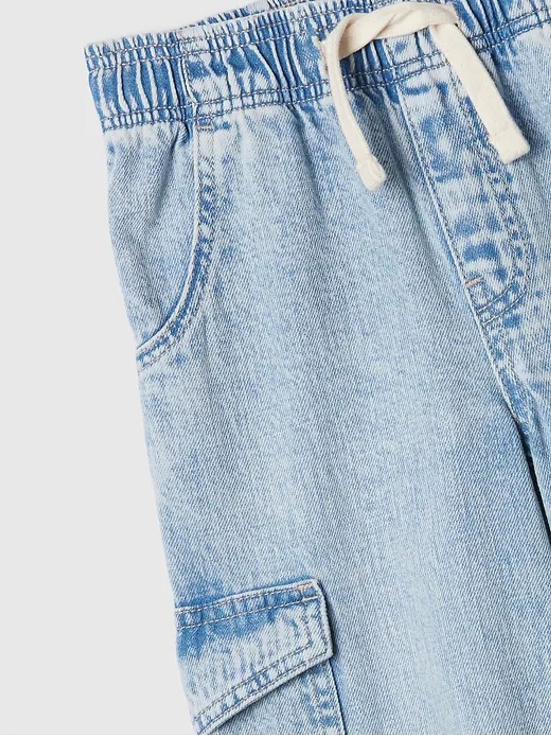 Blue Wide Leg Pull On Cargo Jeans (4-13yrs) - Image 5 of 6