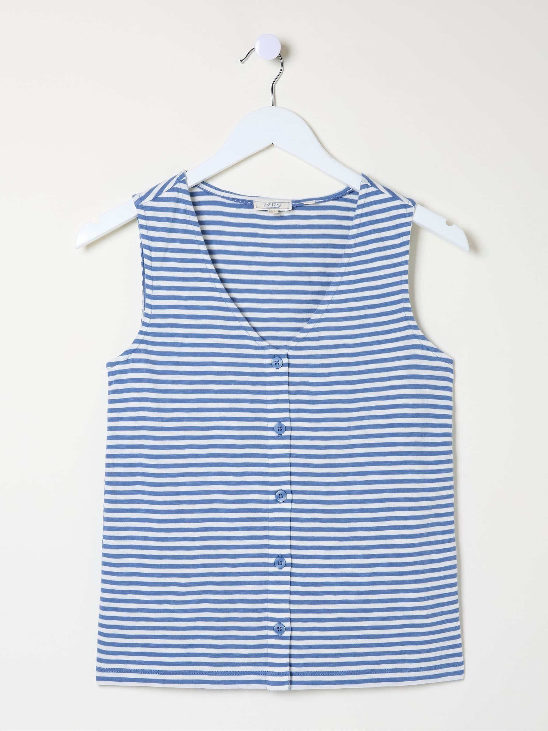 Claudia Blue Stripe Button Tank - Image 5 of 5