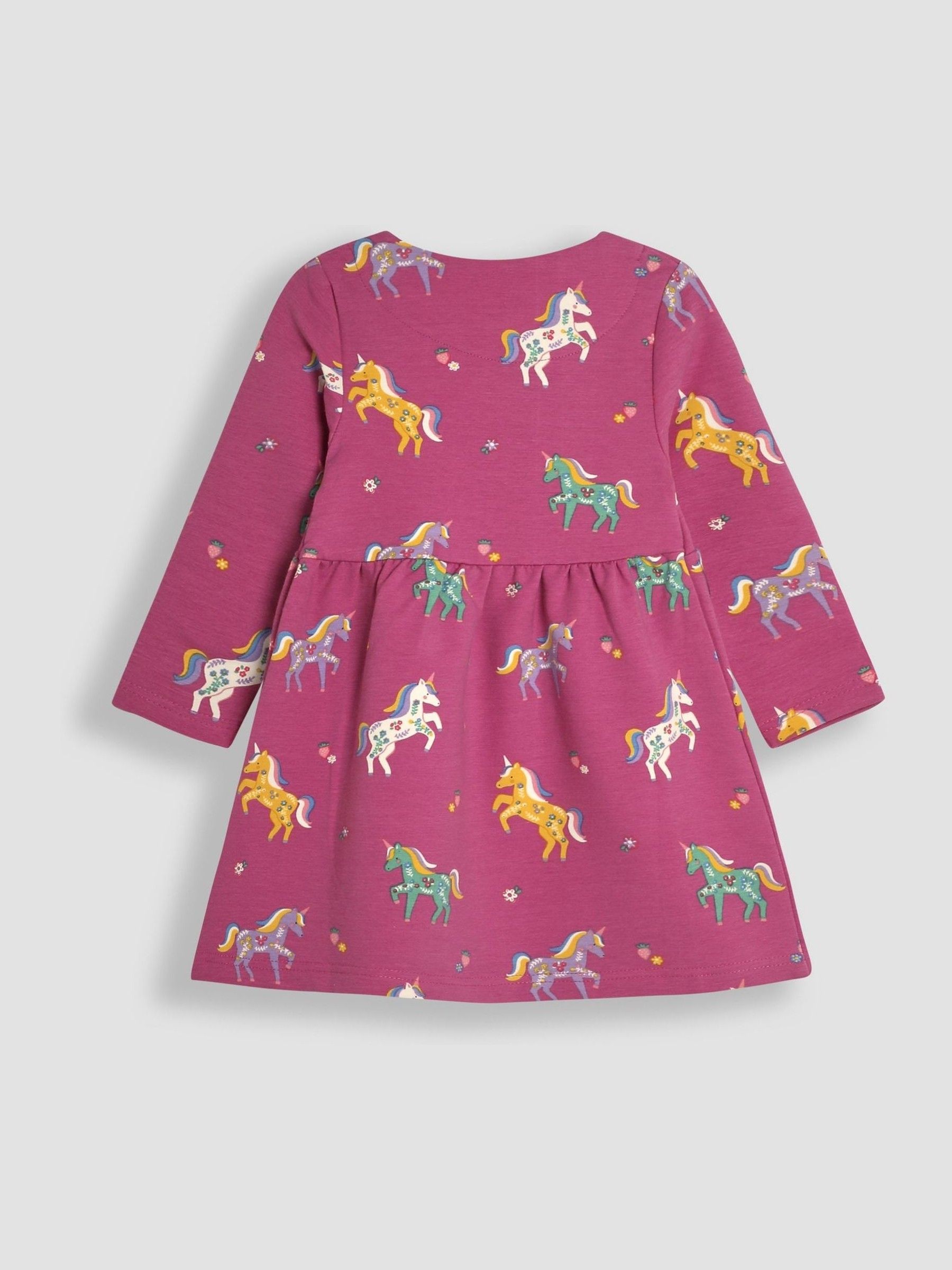 Fuchsia Pink Unicorn Button Front Dress - Image 2 of 3