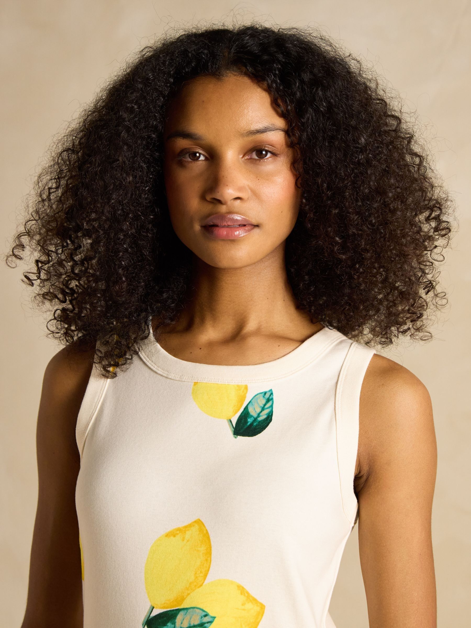 Premium Ribbed Lemon Jersey Printed Vest - Image 6 of 8
