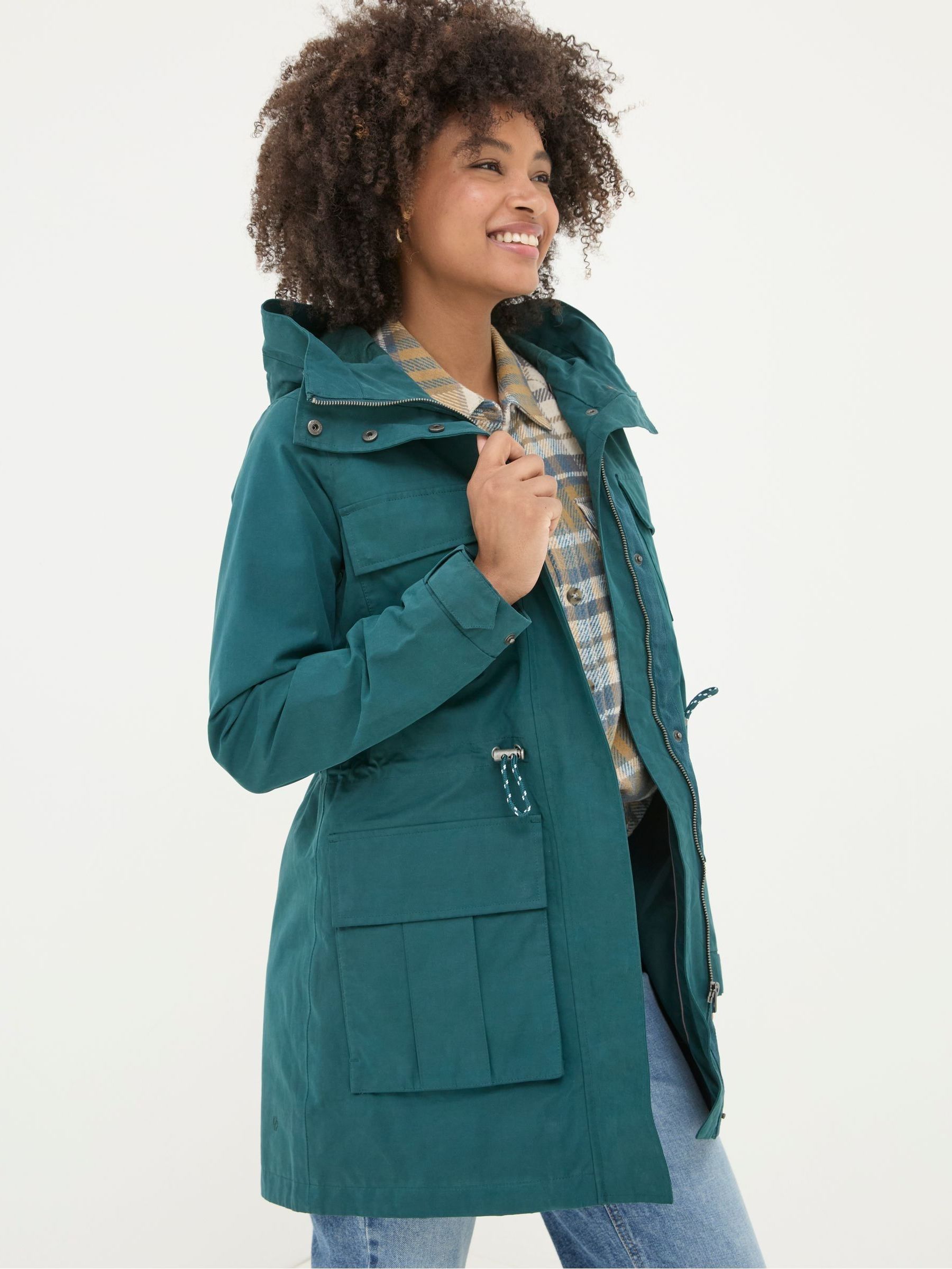 Tiegan Teal Blue Waterproof Coat - Image 2 of 6