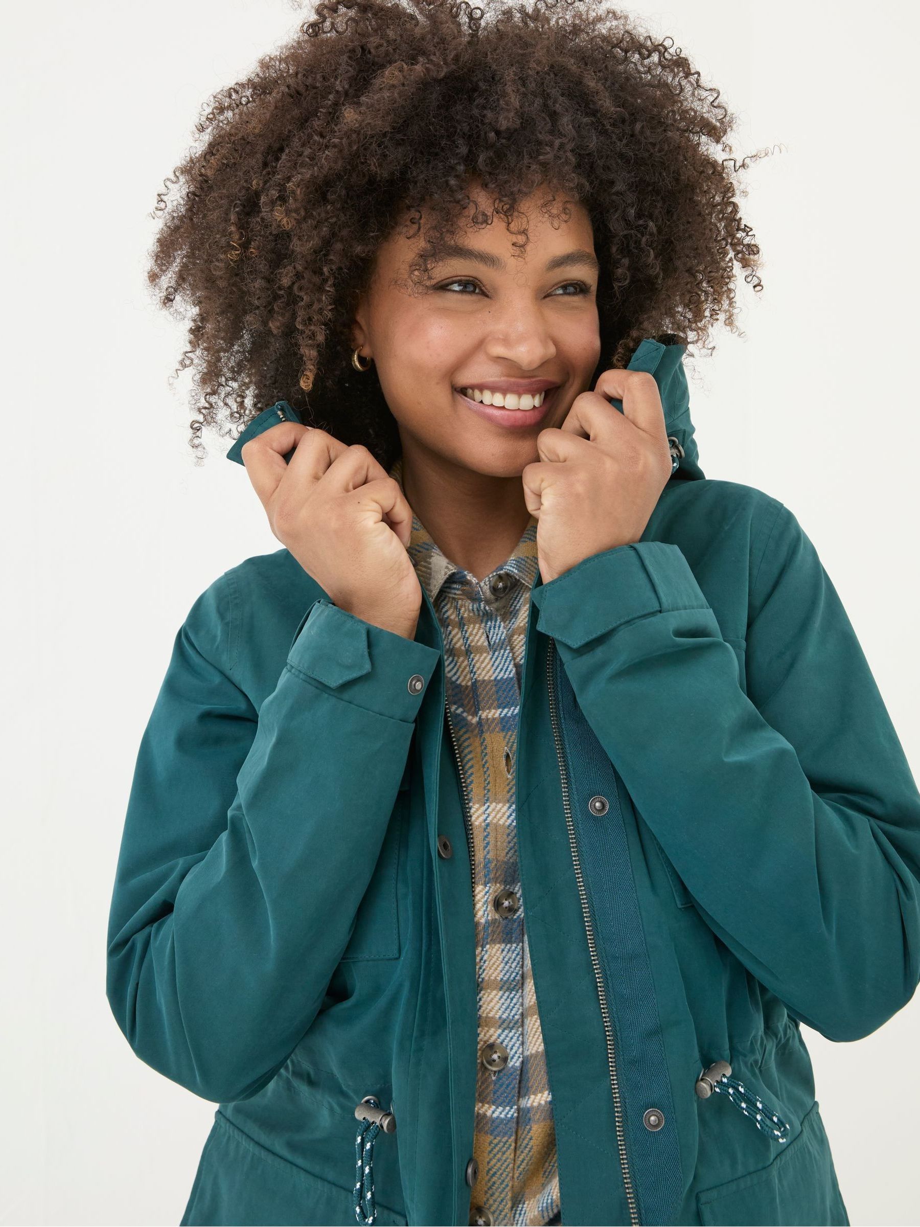 Tiegan Teal Blue Waterproof Coat - Image 4 of 6