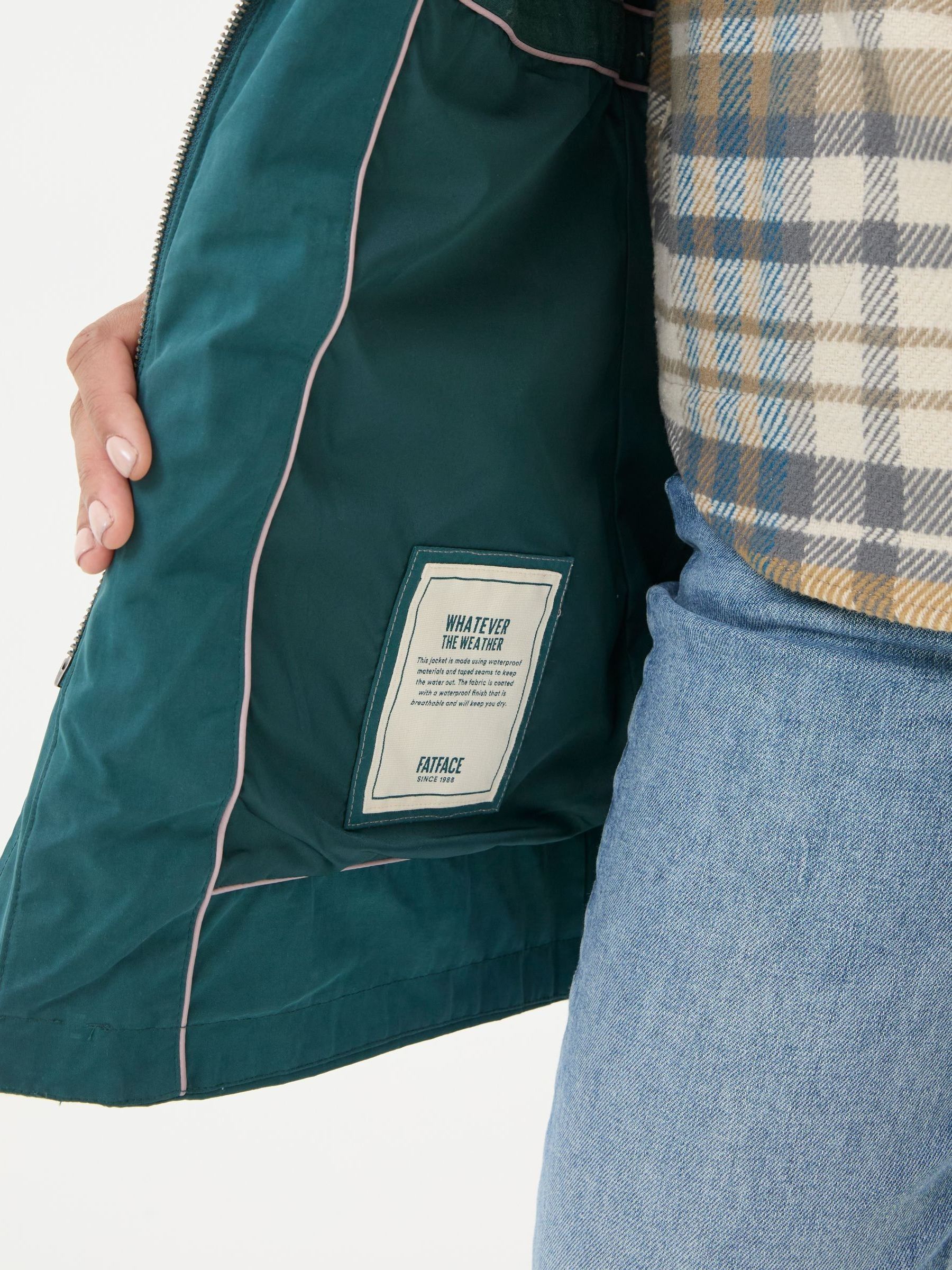 Tiegan Teal Blue Waterproof Coat - Image 5 of 6