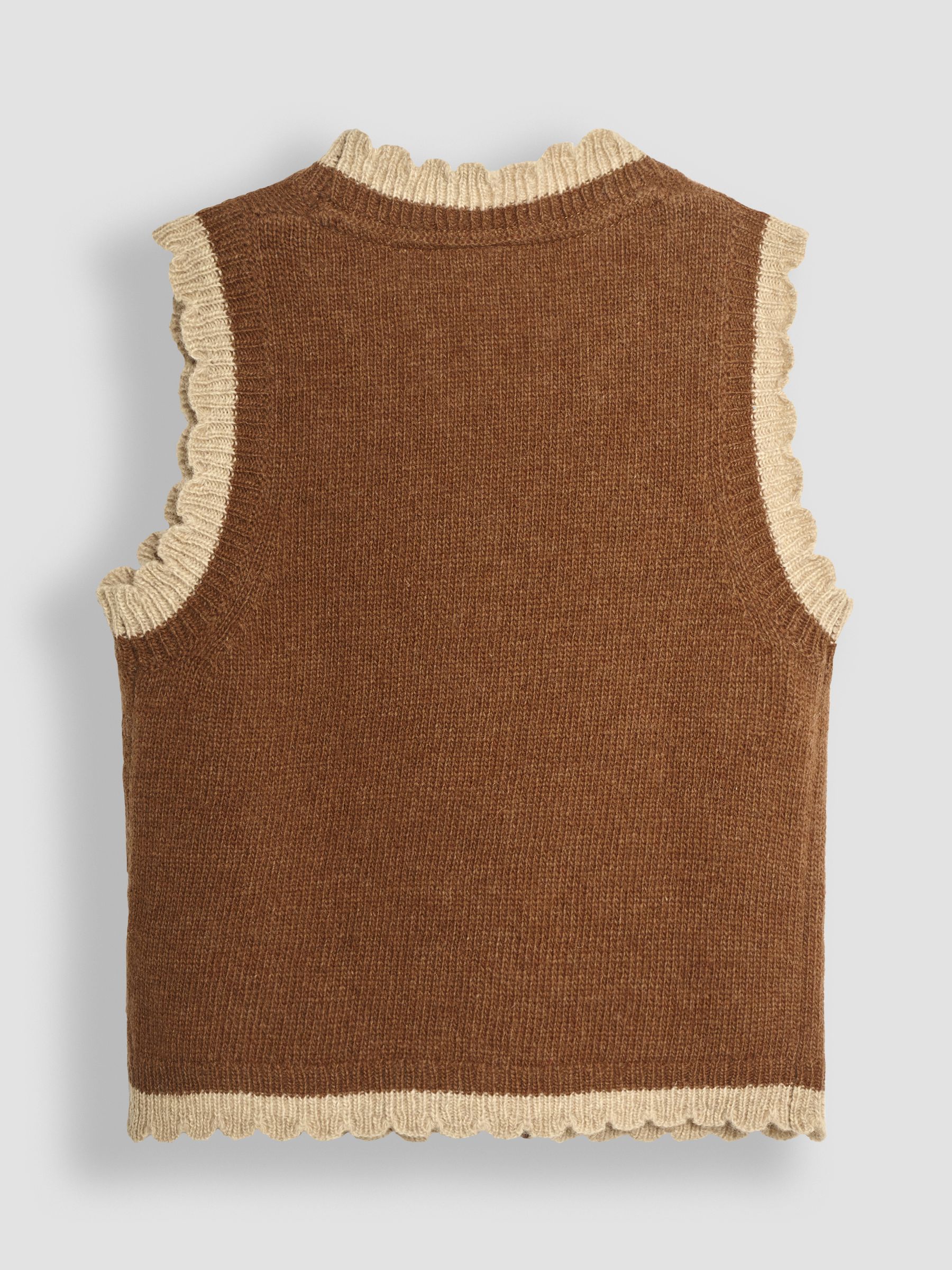 Gold Floral Crochet Knitted Waistcoat - Image 4 of 5