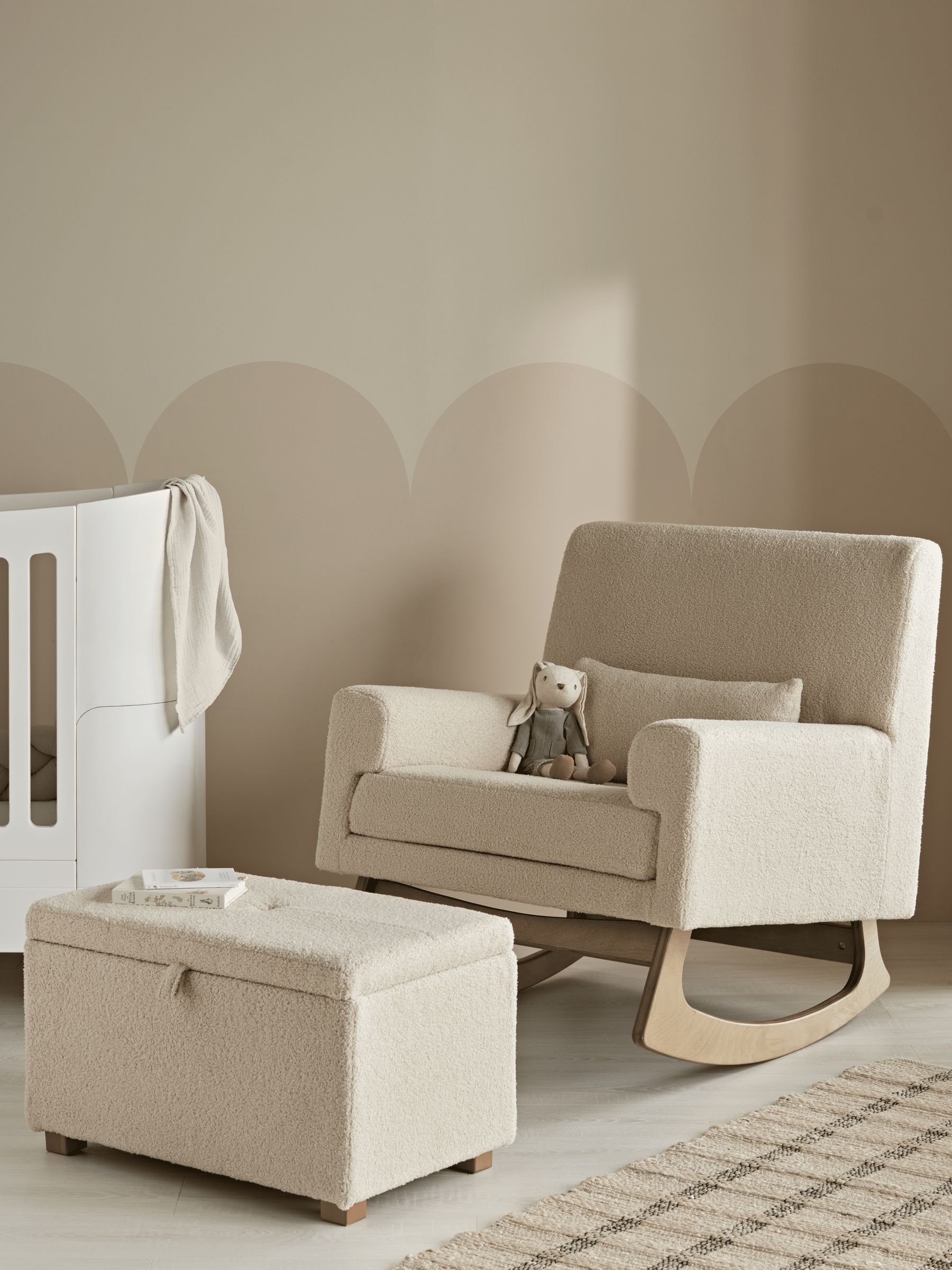 Gaia Baby Biscuit Serena Nursing Rocking Chair with Oak Legs and Footstool - Image 1 of 5