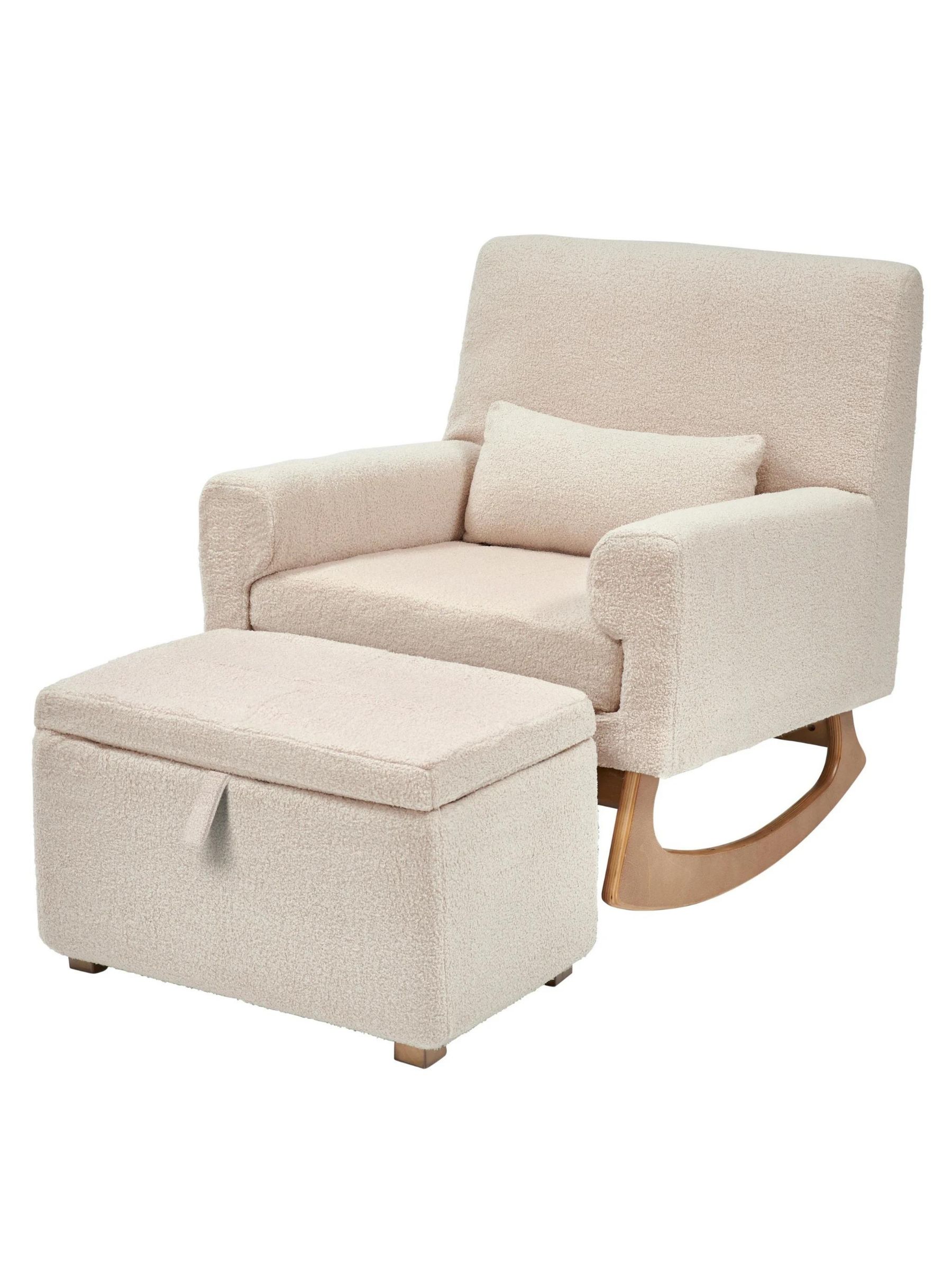 Gaia Baby Biscuit Serena Nursing Rocking Chair with Oak Legs and Footstool - Image 2 of 5