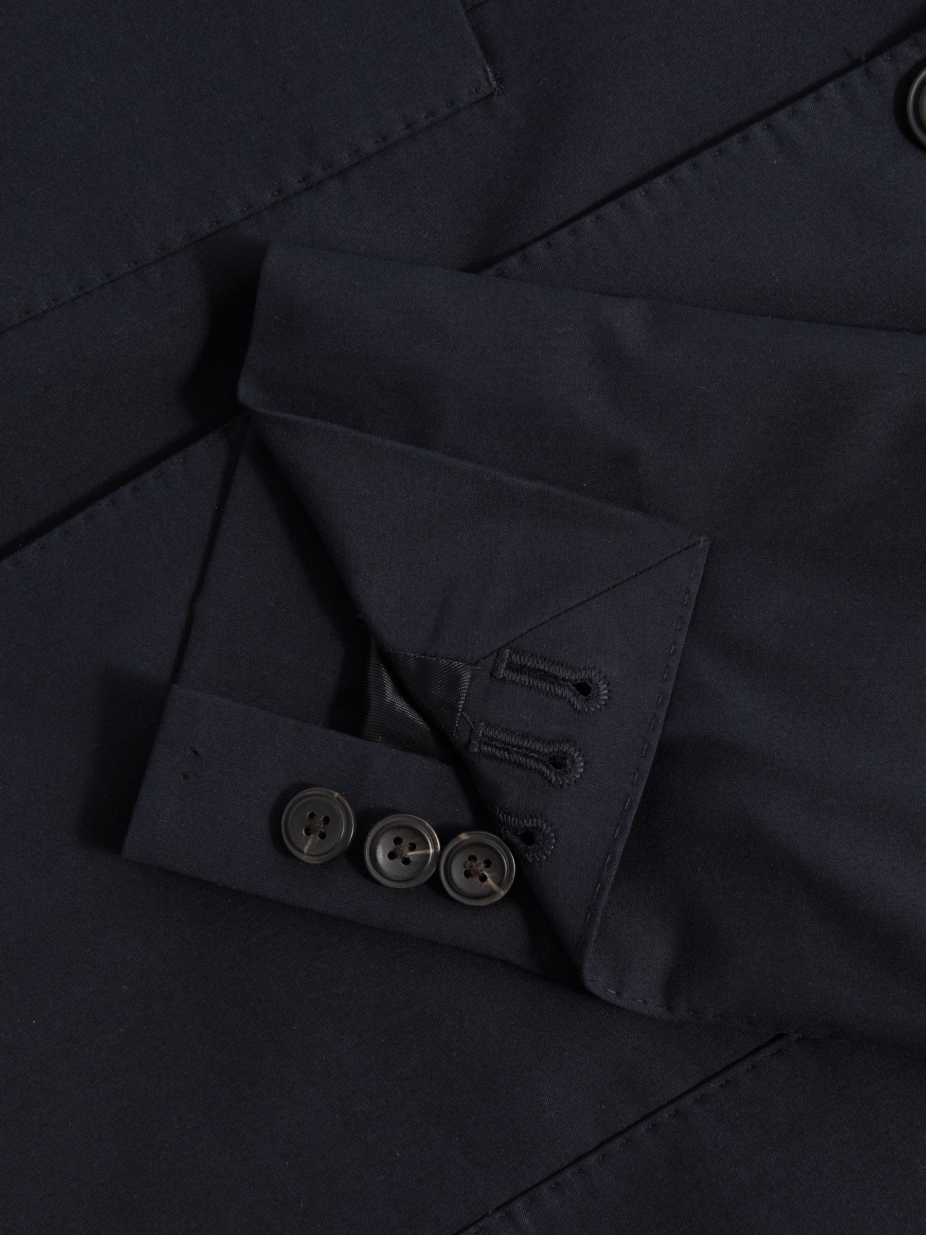 Double Breasted Cotton Blend Blazer in Navy - Image 6 of 7