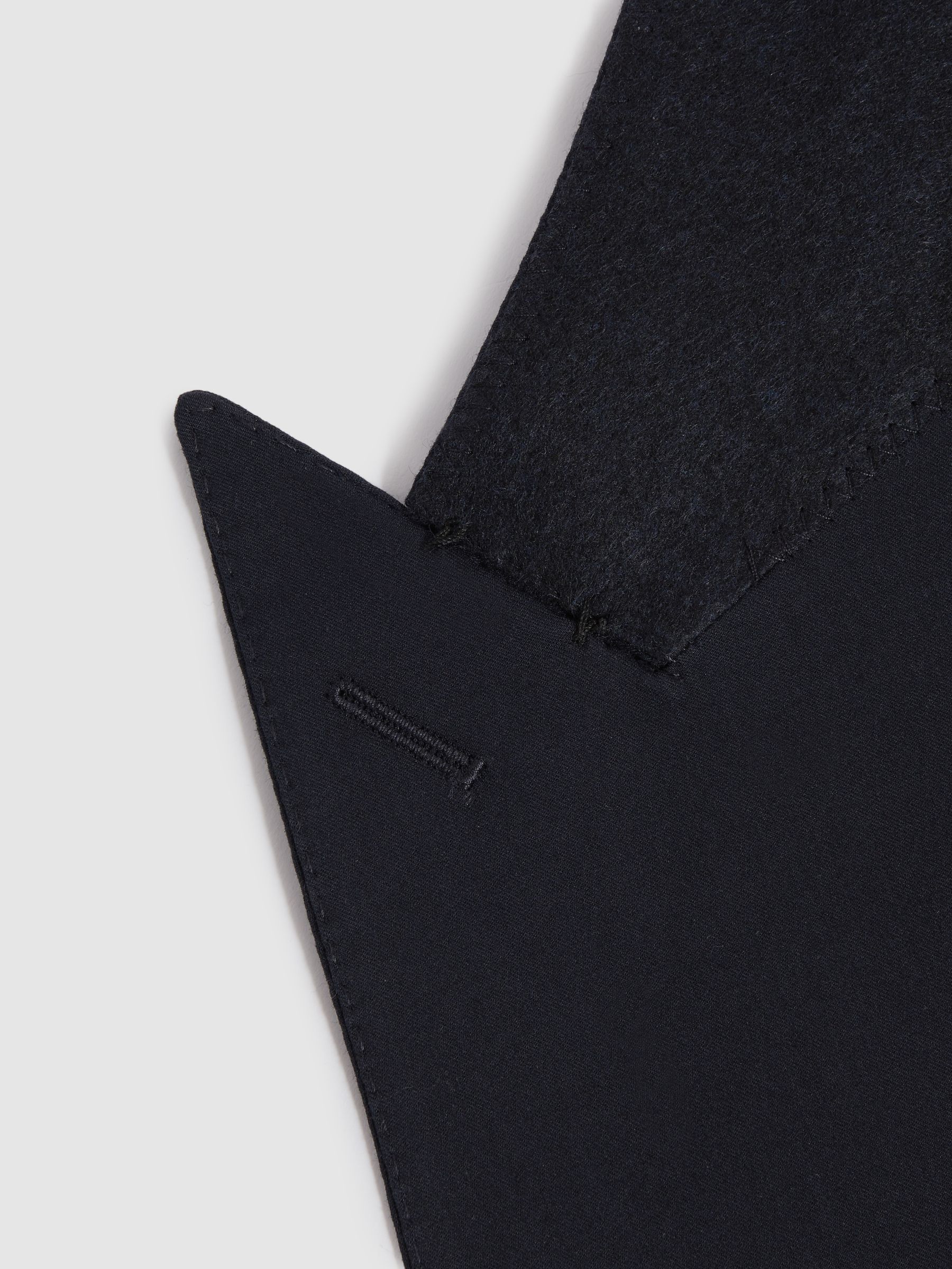 Double Breasted Cotton Blend Blazer in Navy - Image 7 of 7