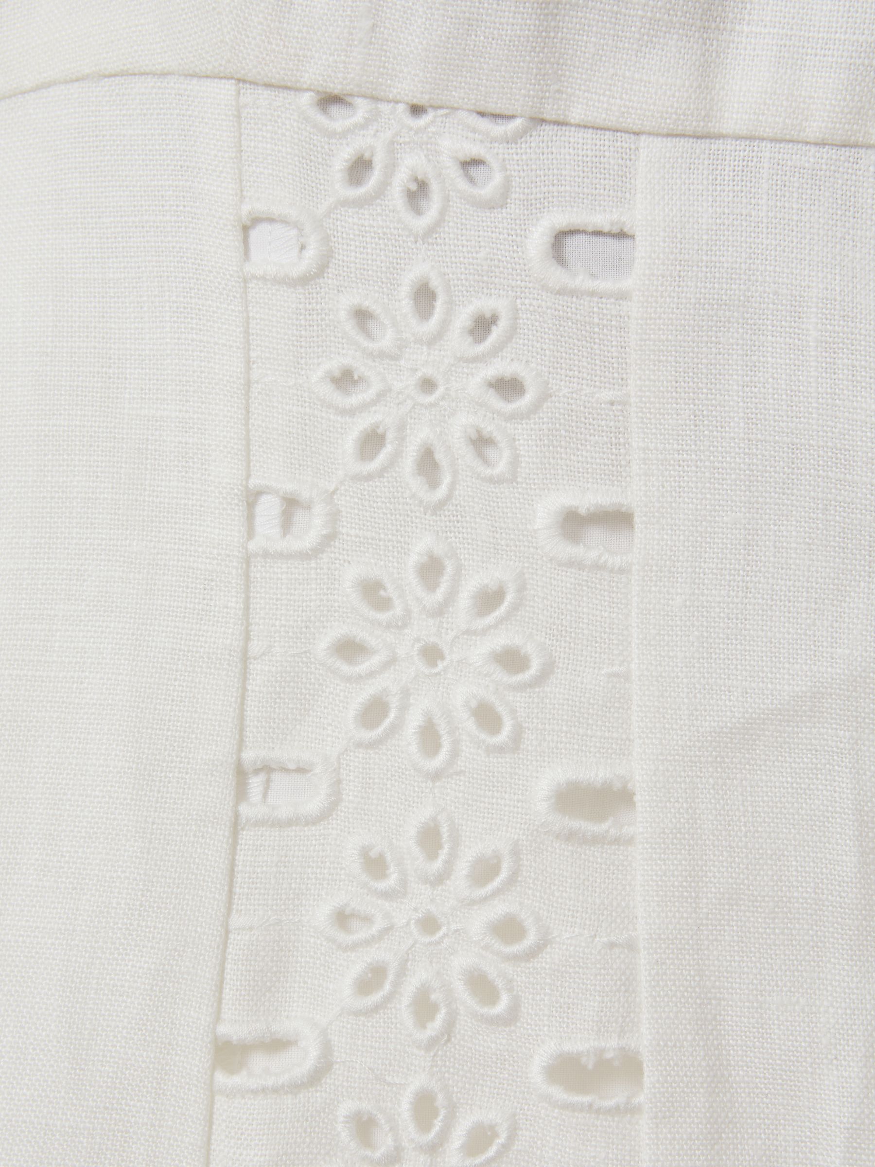 Linen Broderie Midi Dress in Ivory - Image 5 of 5