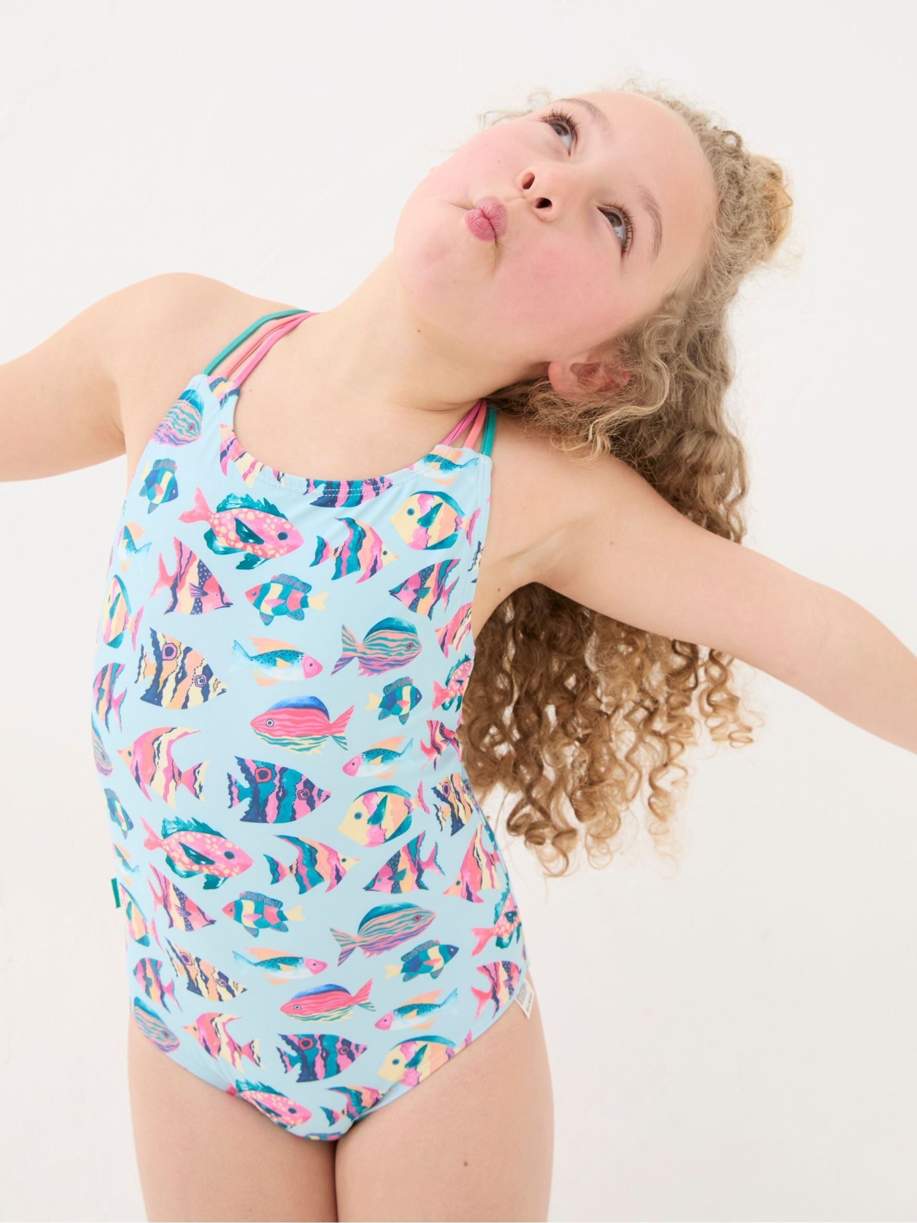 Blue Tropical Fish Swimsuit - Image 1 of 5