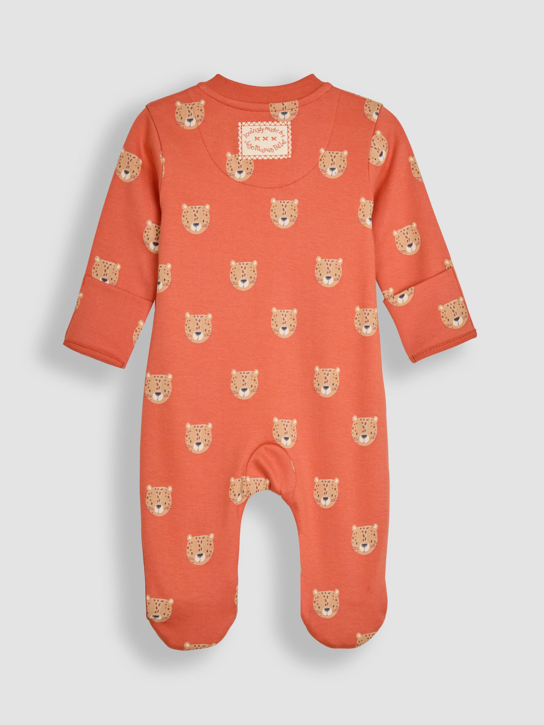 Rust Leopard Print Zip Sleepsuit - Image 2 of 3