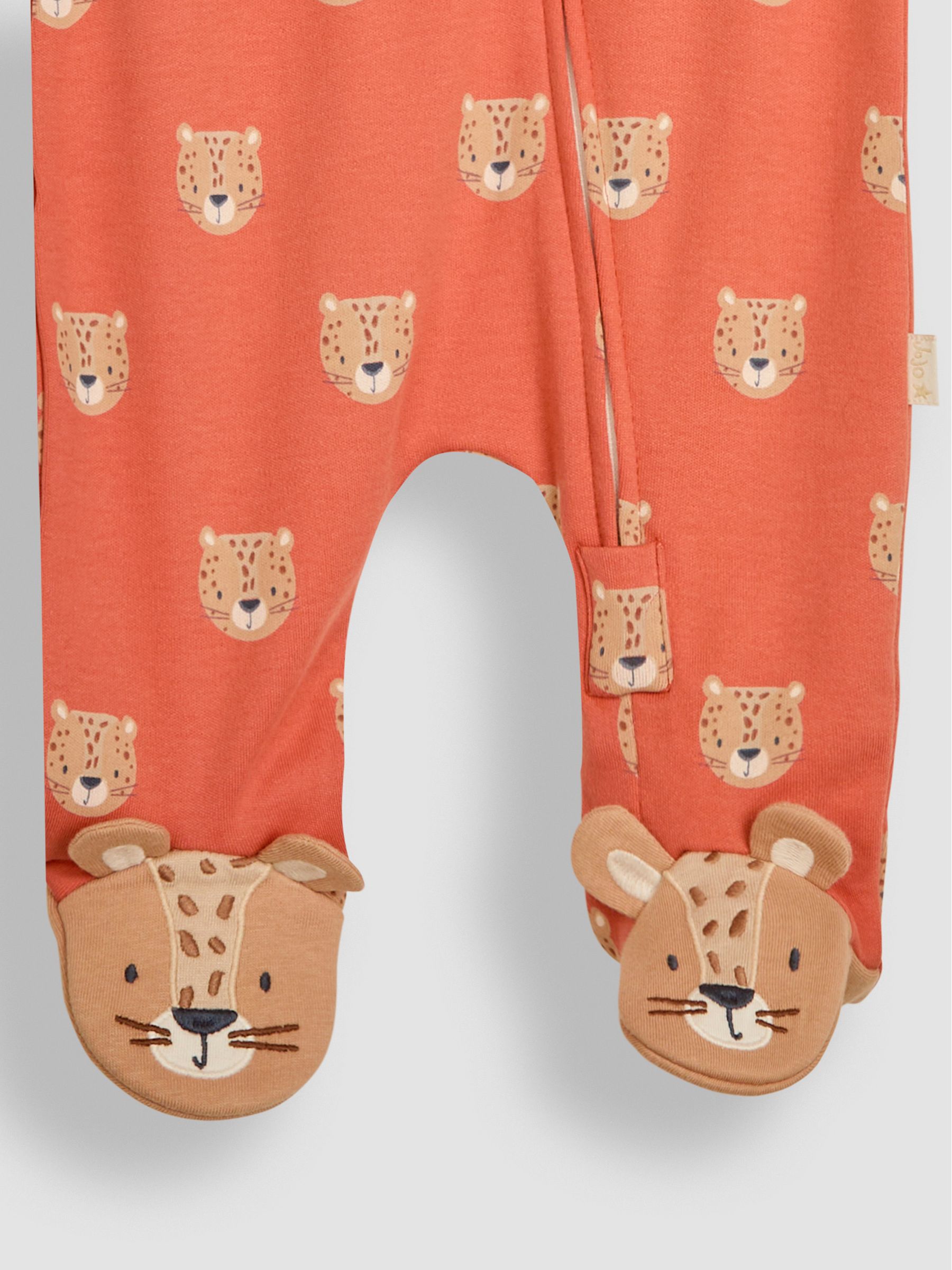 Rust Leopard Print Zip Sleepsuit - Image 3 of 3
