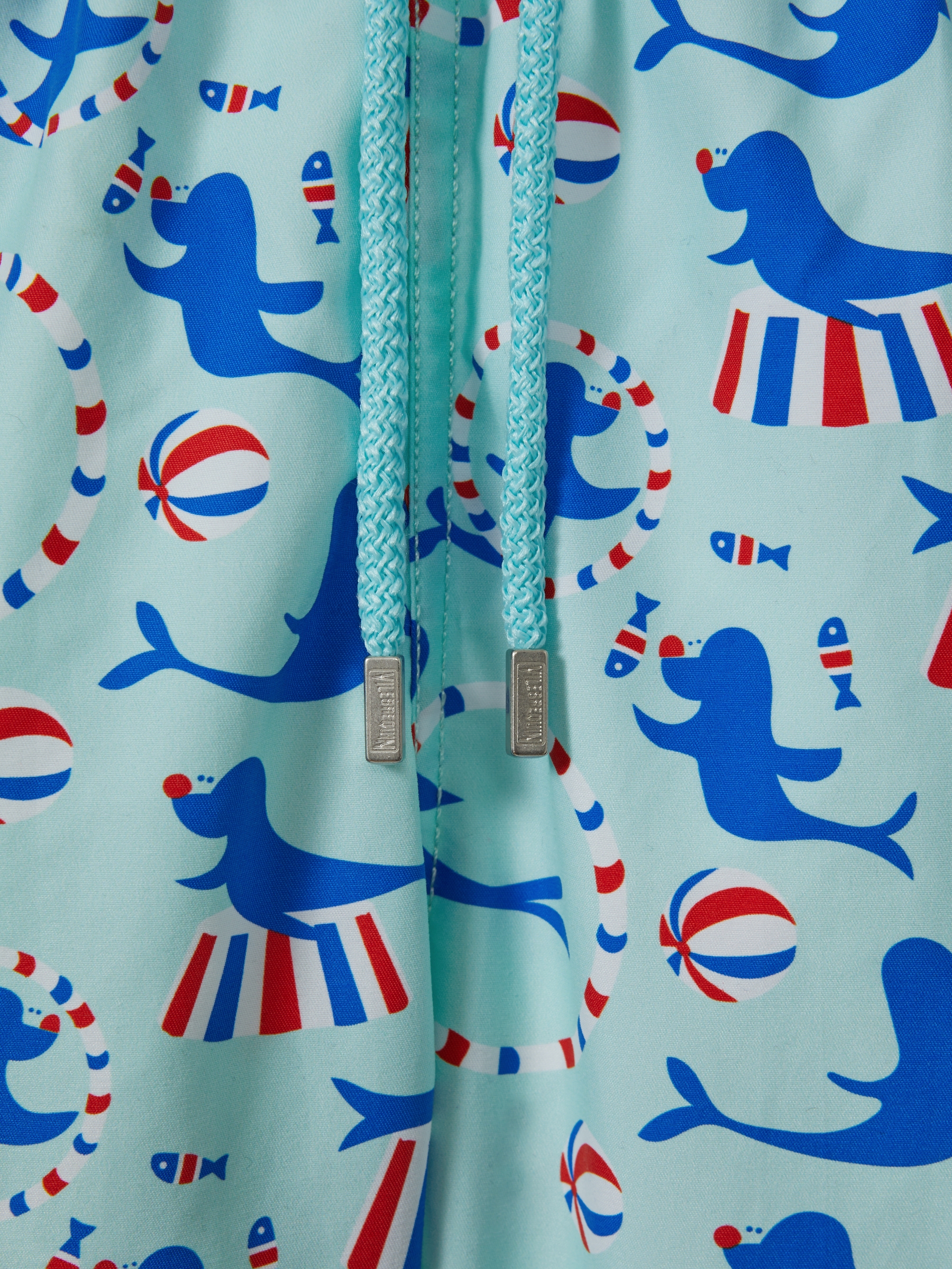 Vilebrequin Printed Drawstring Swim Shorts in Thalassa Blue Print - Image 2 of 2