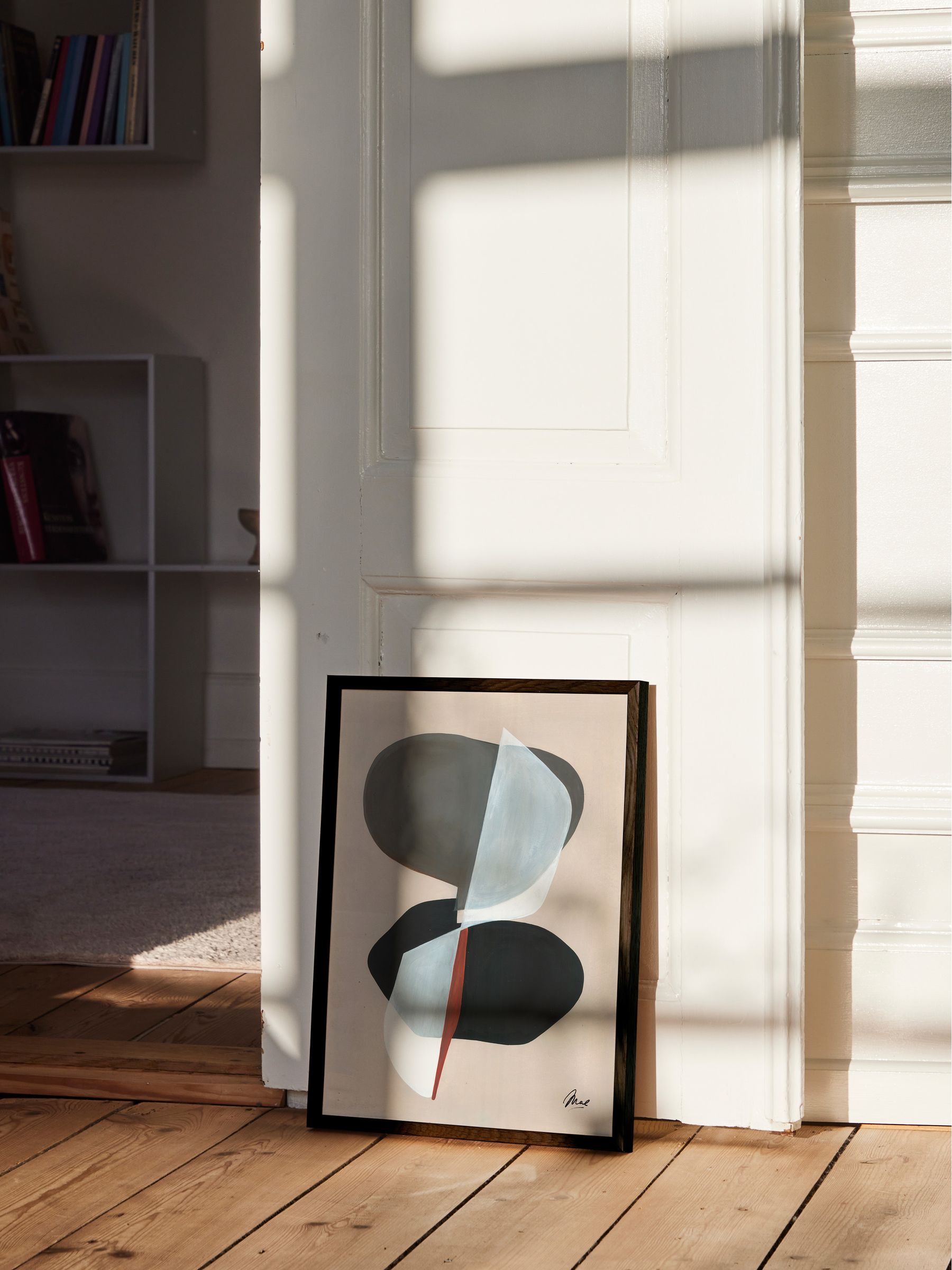 Paper Collective Grey Composition 01 Framed Wall Art Print in Dark Oak Frame - Image 3 of 4