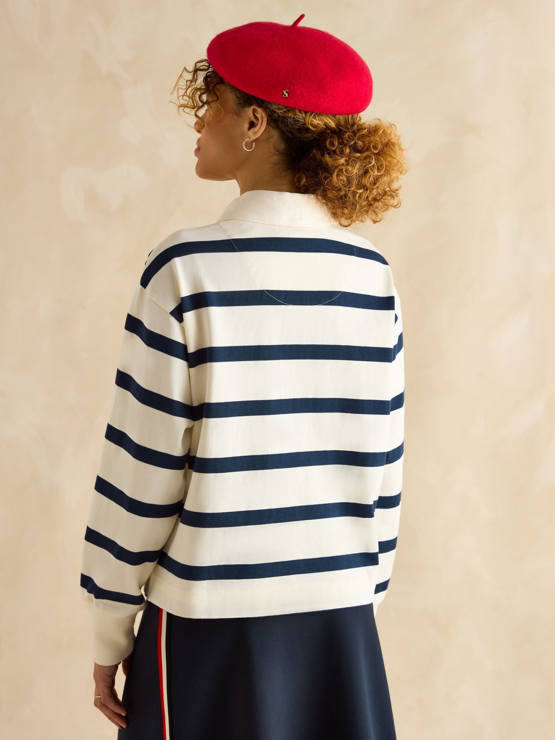 Lara Navy Boxy Fit Rugby Shirt - Image 2 of 10