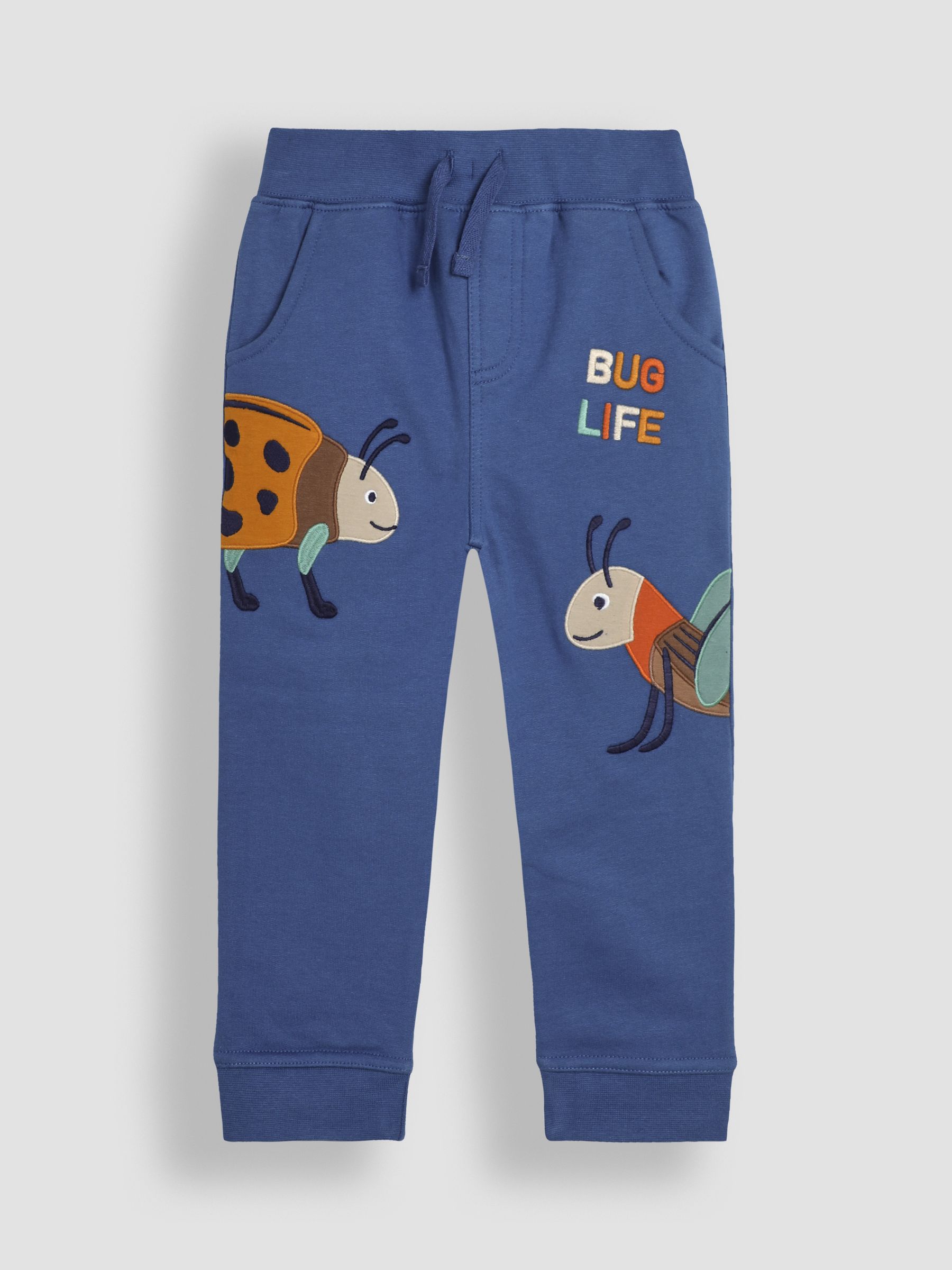 Denim Blue Bug Appliqué Pet in Pocket Joggers - Image 1 of 4