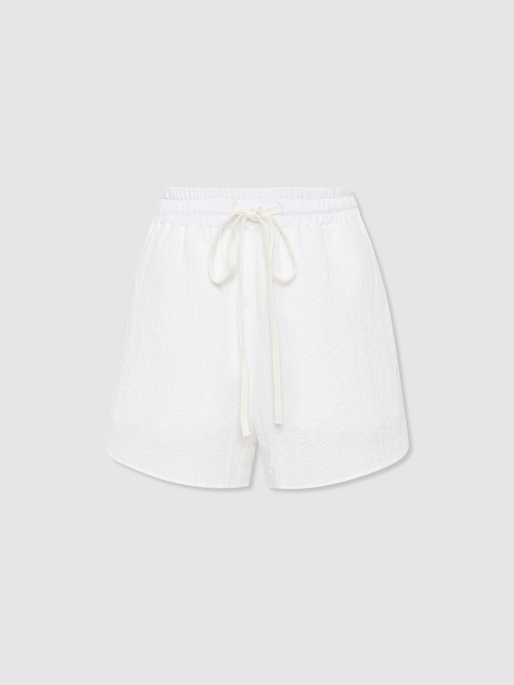 Bondi Born Cotton Blend Drawstring Shorts in White - Image 1 of 5