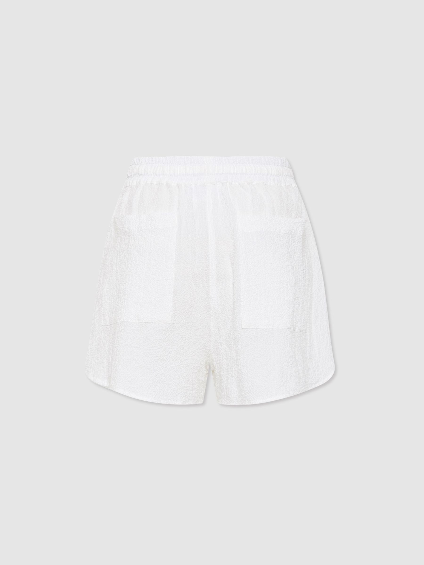 Bondi Born Cotton Blend Drawstring Shorts in White - Image 2 of 5