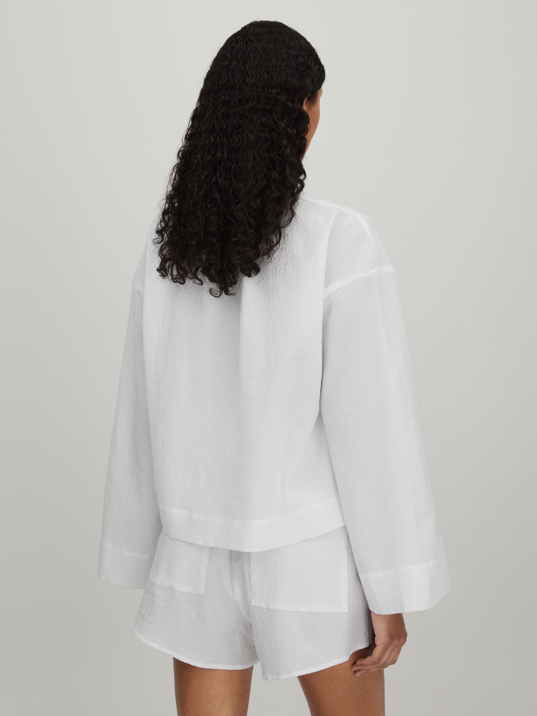 Bondi Born Cotton Blend Drawstring Shorts in White - Image 4 of 5
