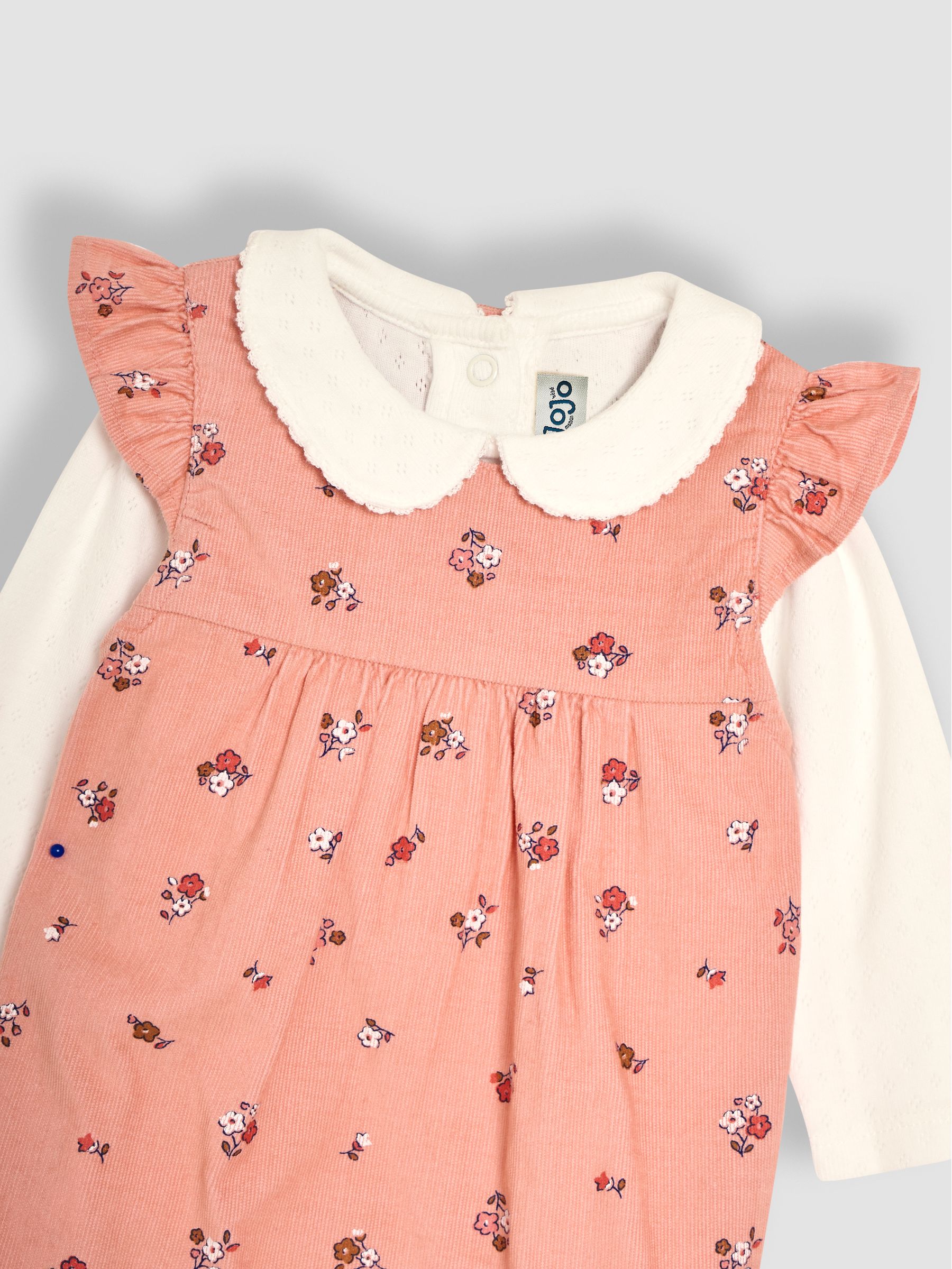 Pink Posy Floral Cord Baby Dress And Body Set - Image 6 of 6