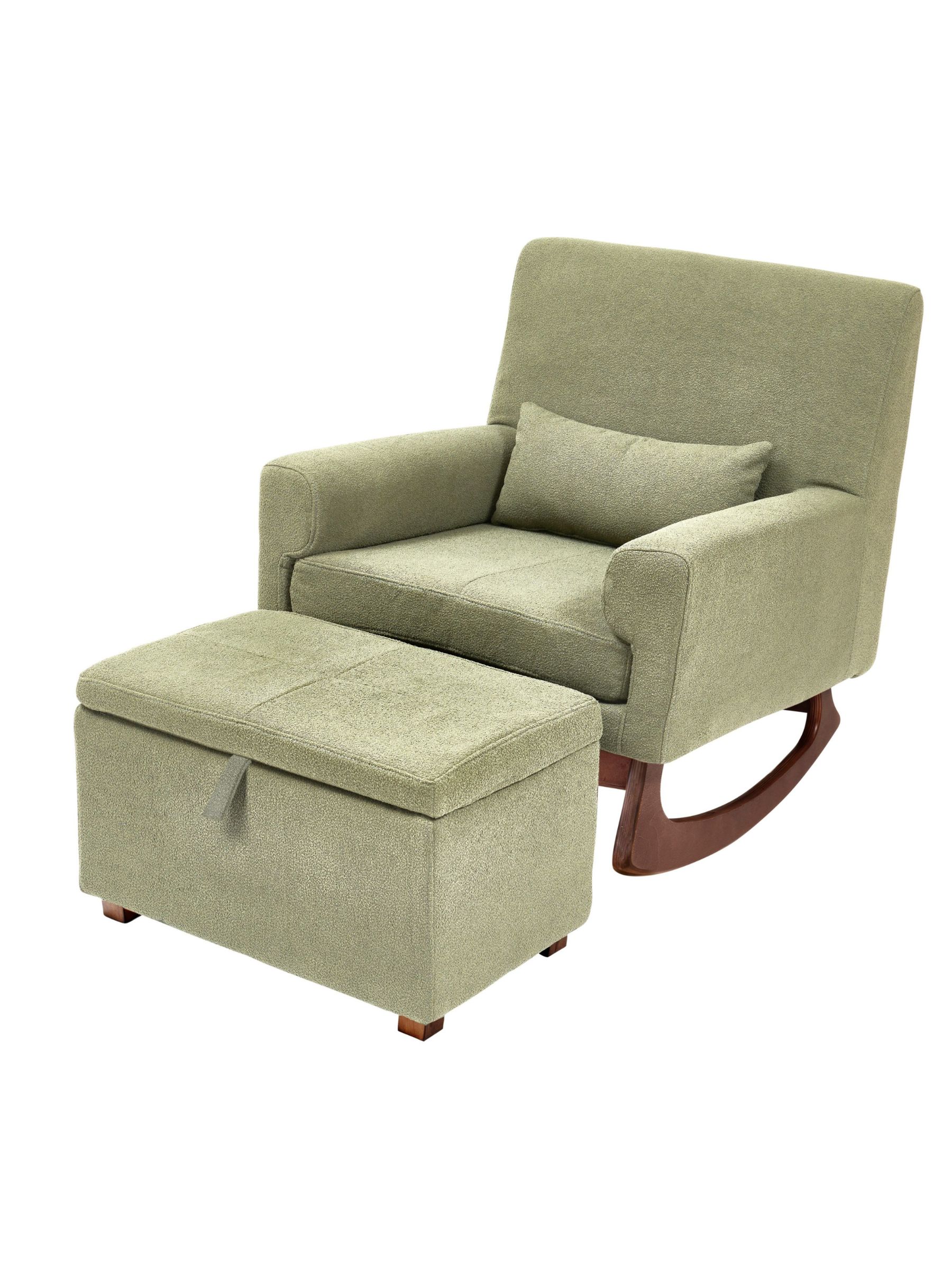 Gaia Baby Sage Nursing Rocking Chair with Footstool - Image 3 of 6