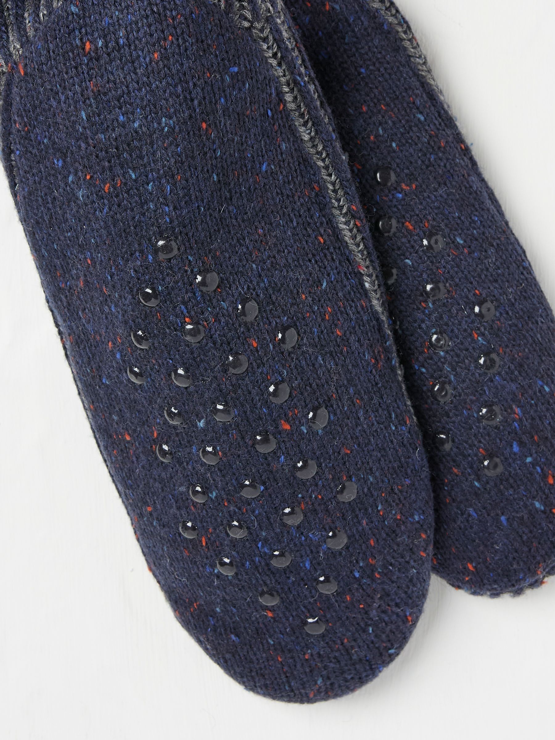 Navy Mens Striped Bedsocks - Image 2 of 2