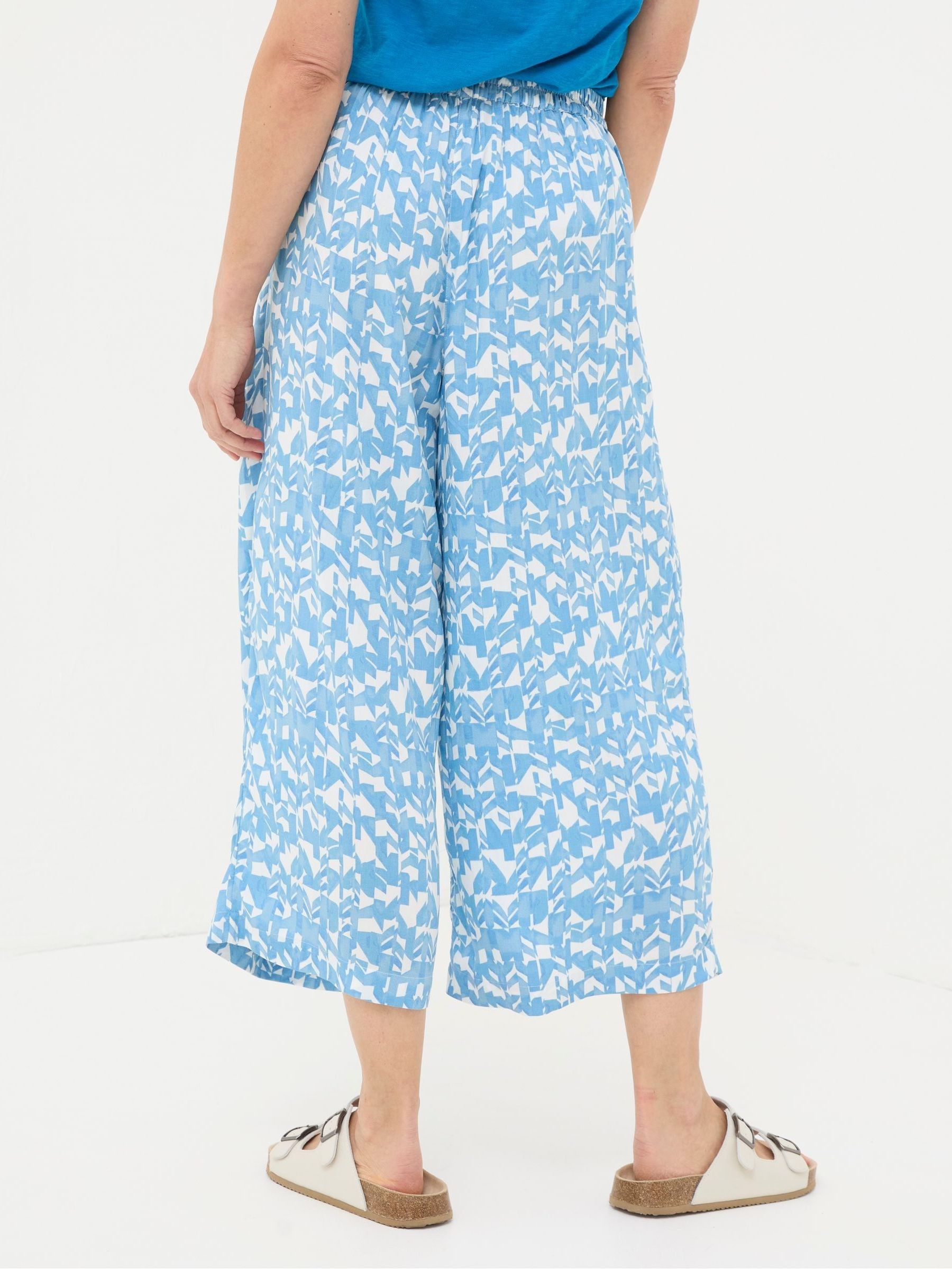 Shirwell Blue Med Geo Cropped Trousers - Image 2 of 5