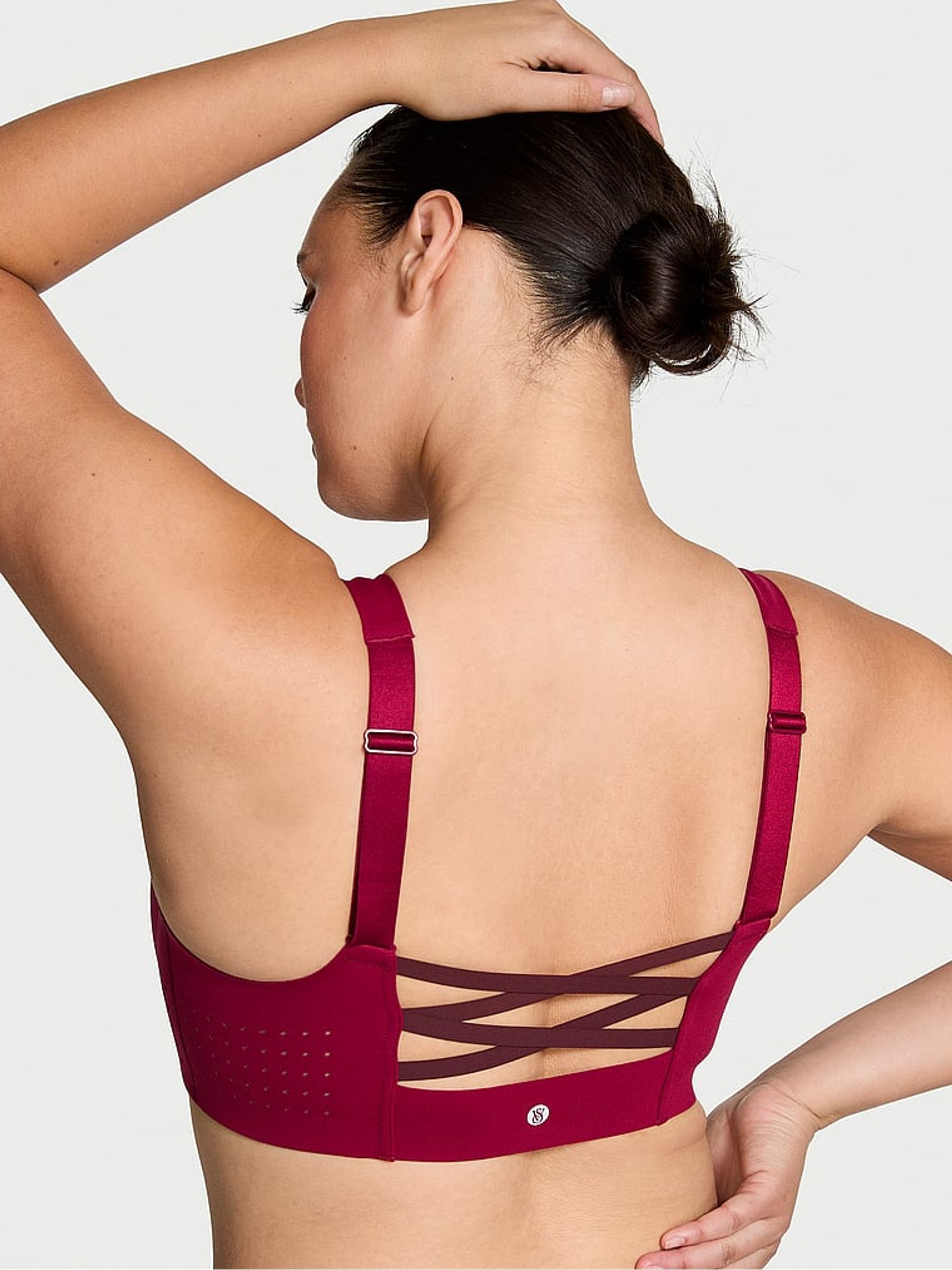 Campari Red Strappy Back Front Close Featherweight Max High Support Sports Bra - Image 2 of 5