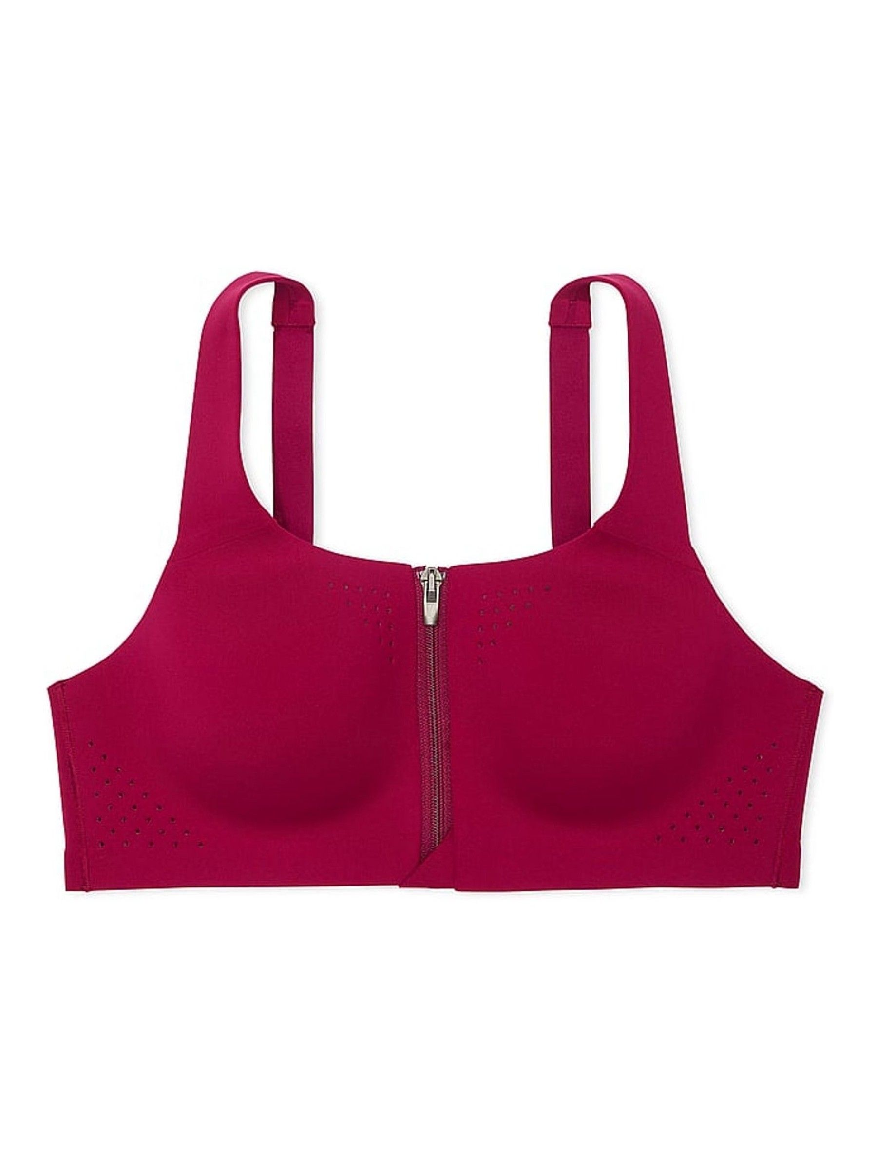 Campari Red Strappy Back Front Close Featherweight Max High Support Sports Bra - Image 3 of 5