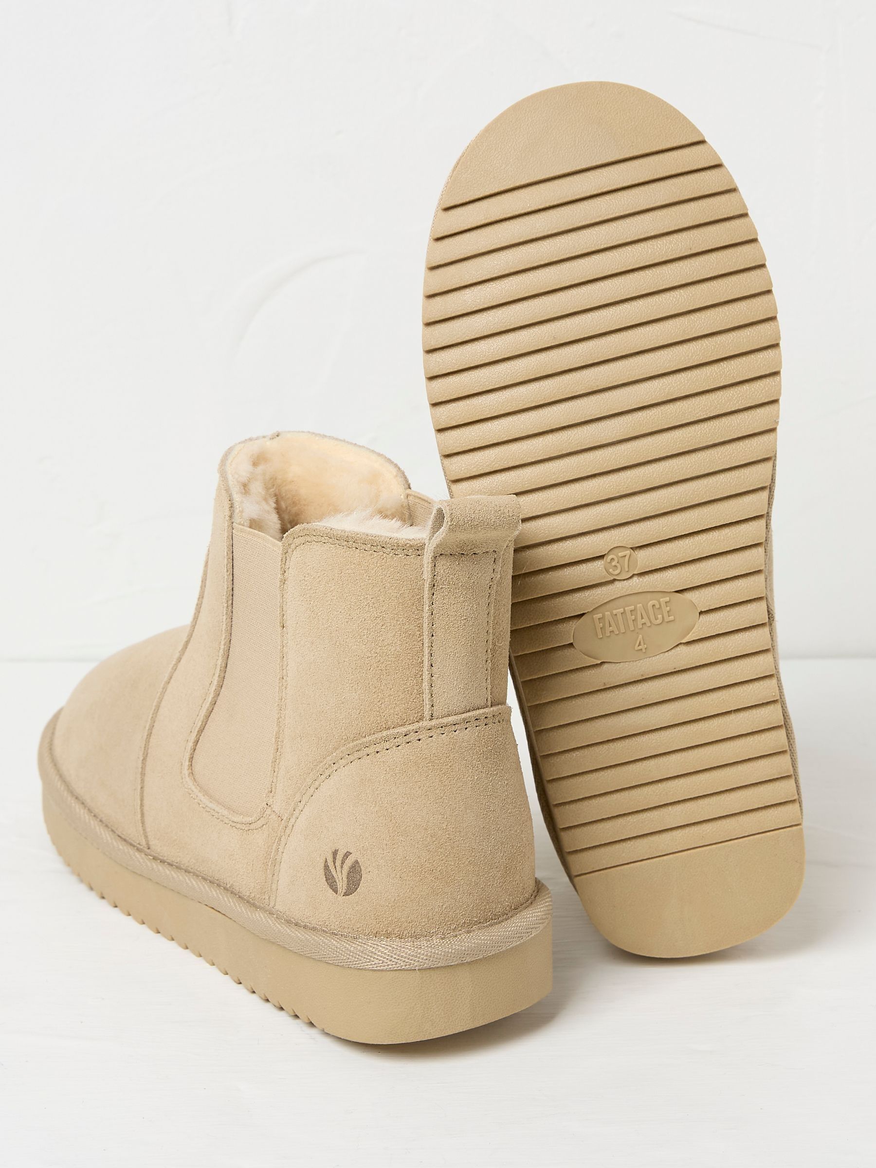 Mabel Light Natural Suede Slipper Boots - Image 2 of 3