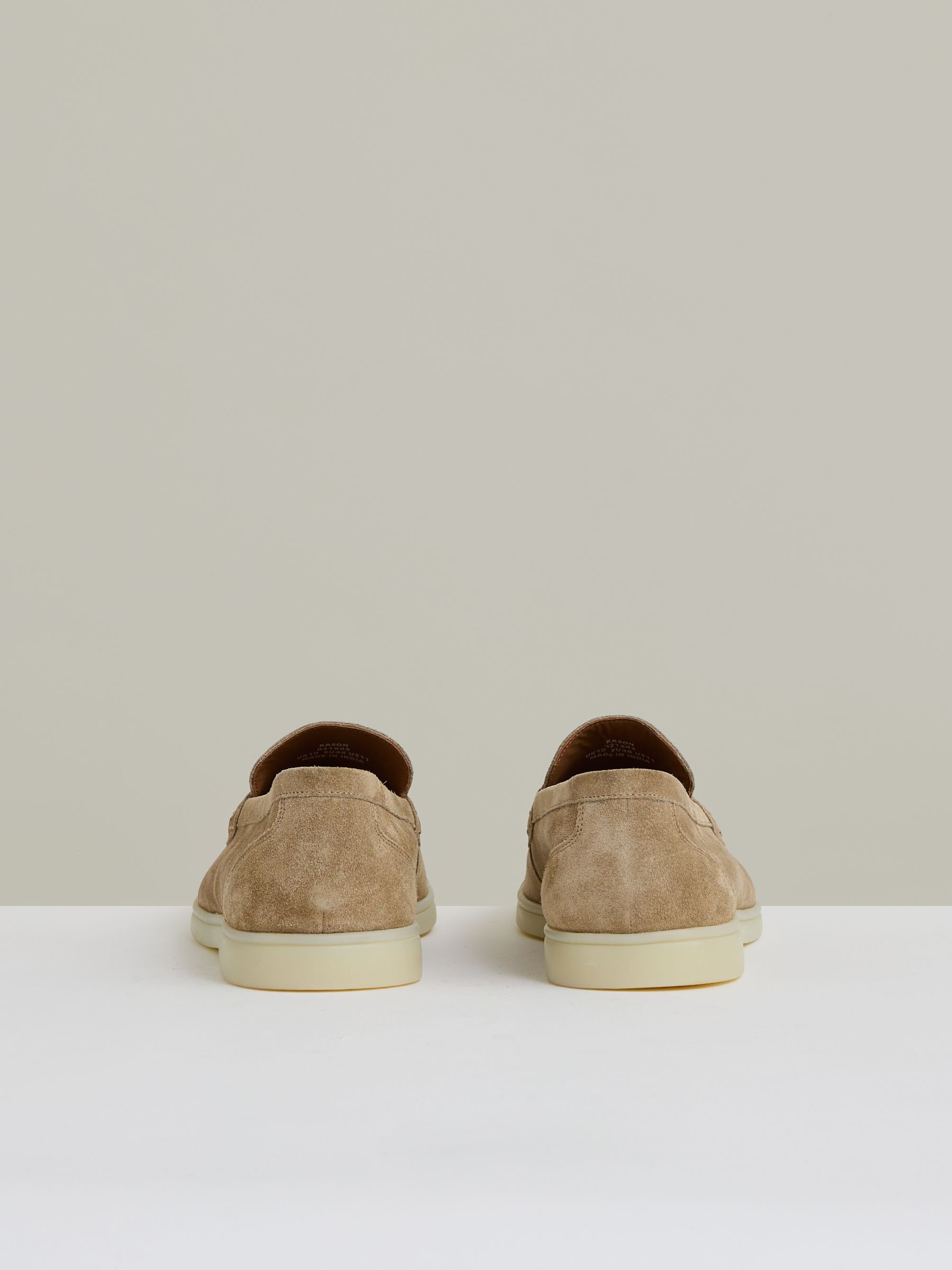 Suede Slip-On Loafers in Light Stone - Image 3 of 5