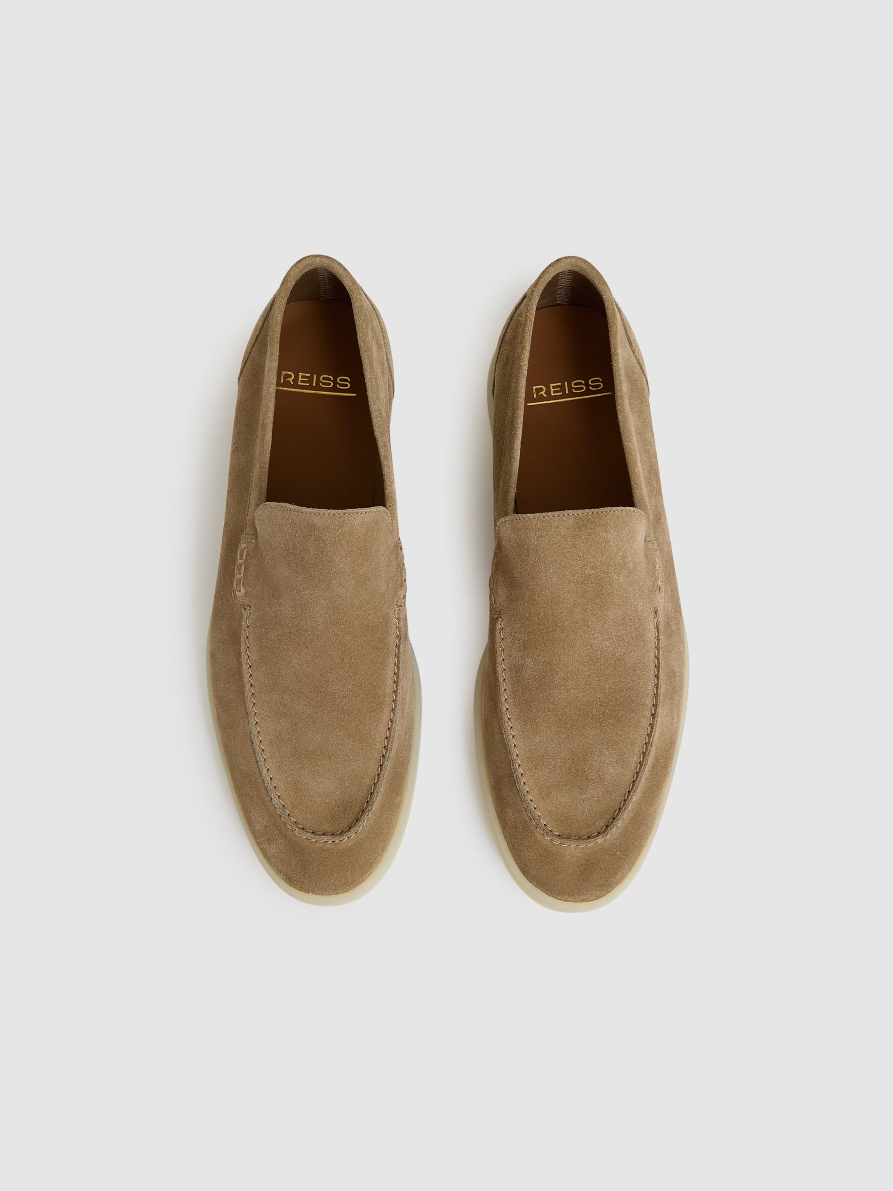 Suede Slip-On Loafers in Light Stone - Image 4 of 5