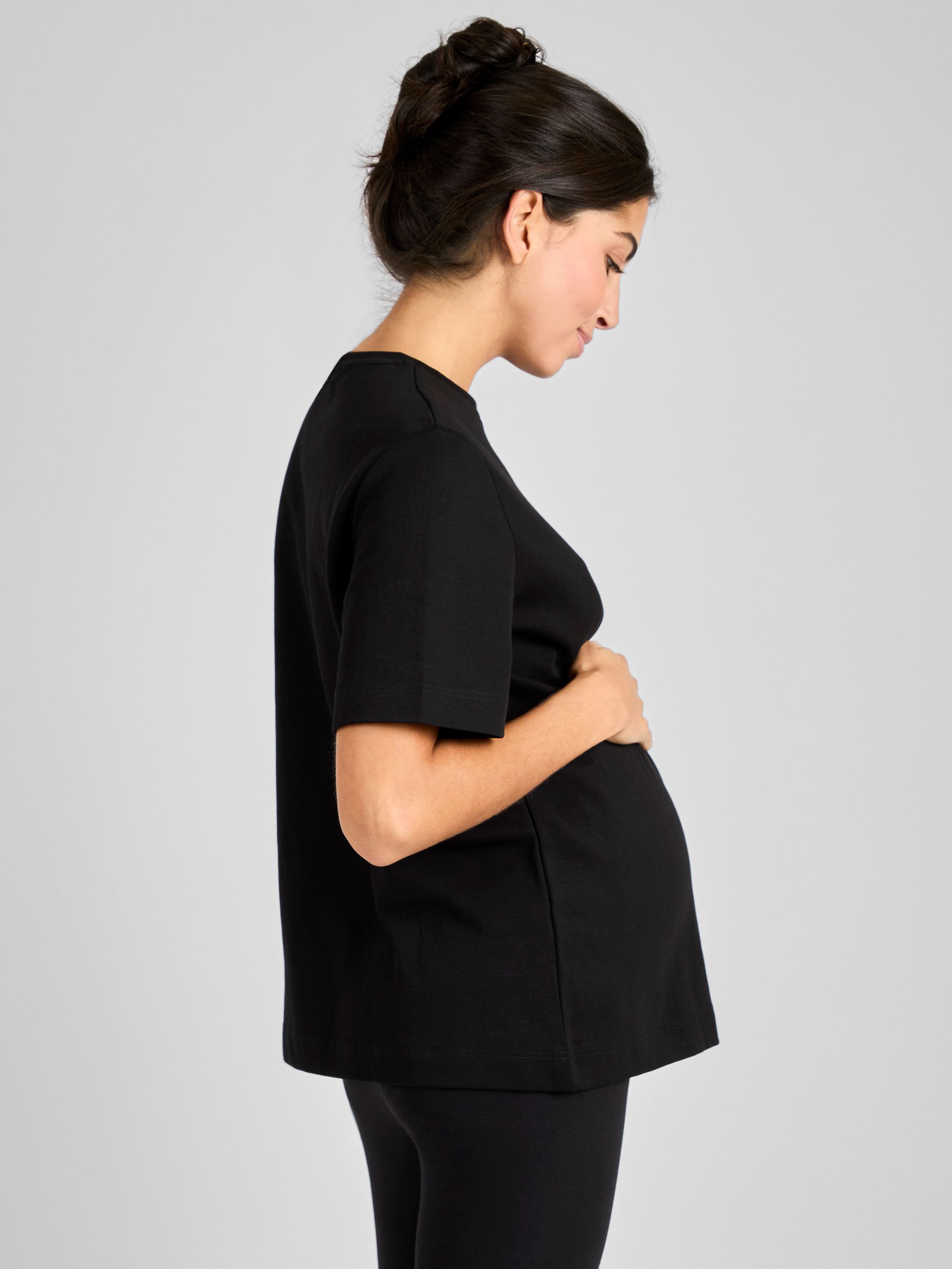 Black Oversized Boyfriend Maternity T-Shirt - Image 2 of 4