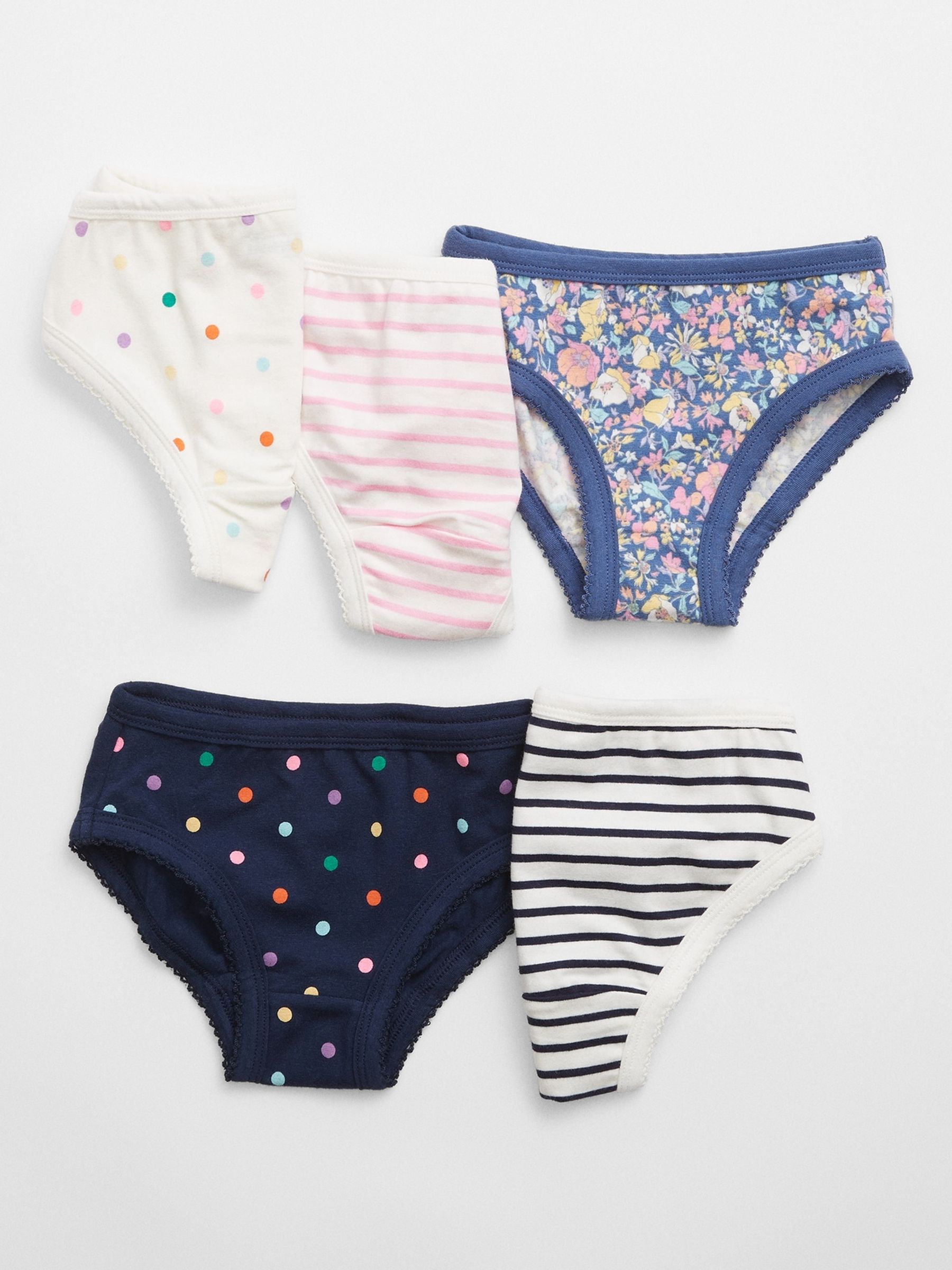 White Print Briefs 5-Pack - Image 1 of 1