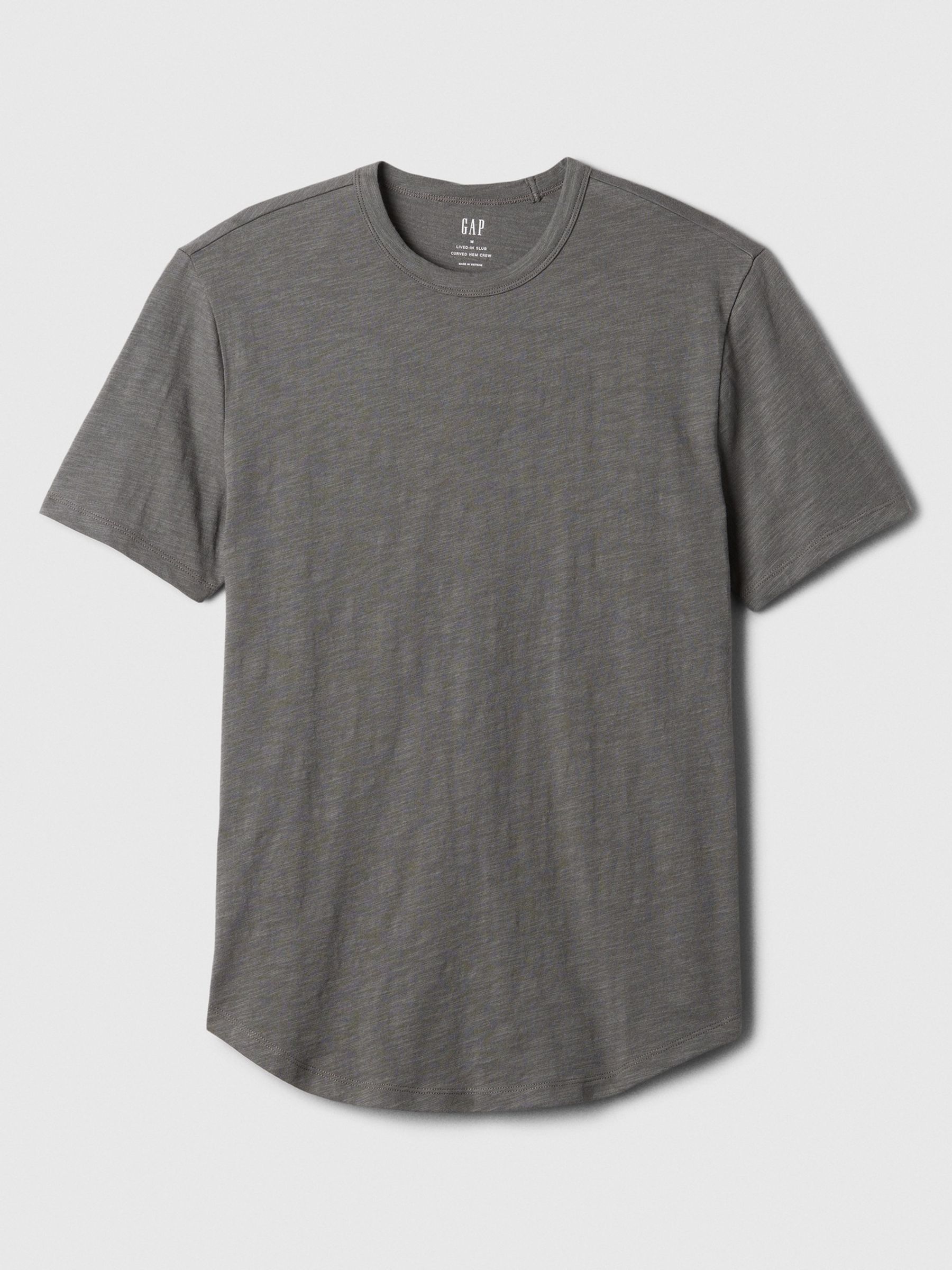 Grey Cotton Short Sleeve Curved Hem T-Shirt - Image 4 of 4